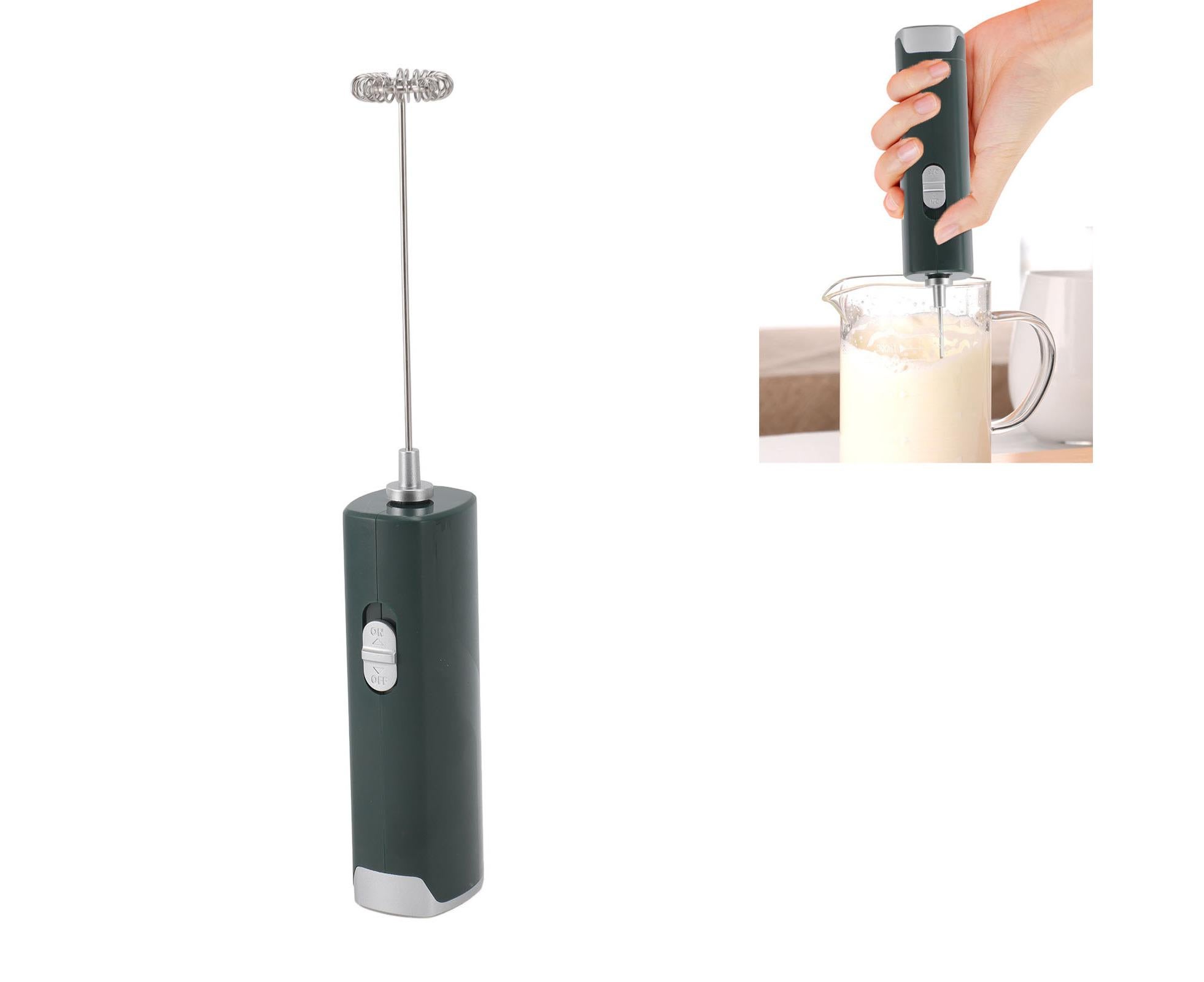 Electric Milk Frother, Multifunctional, Low Noise Mini Hand Wand for Coffee, Lattes, & Hot Chocolate, Dark Green - Image 4