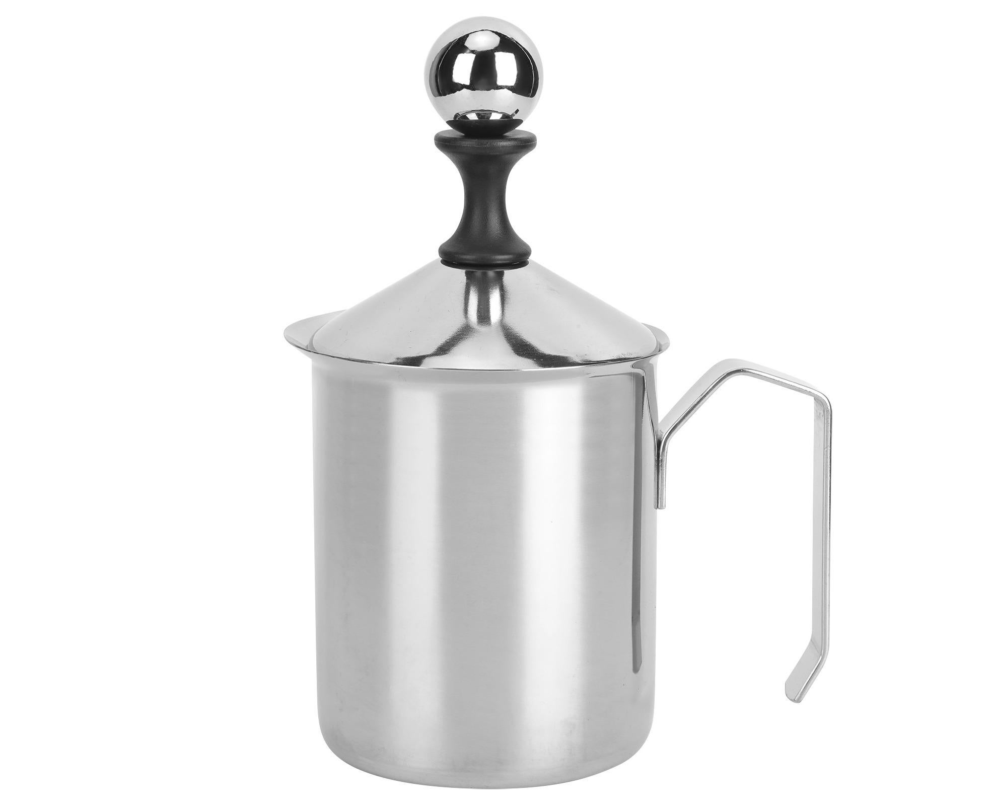 400cc Stainless Steel Manual Milk Frother, Foamer, Mixer, Stirrer for Coffee & Latte Art - Image 1