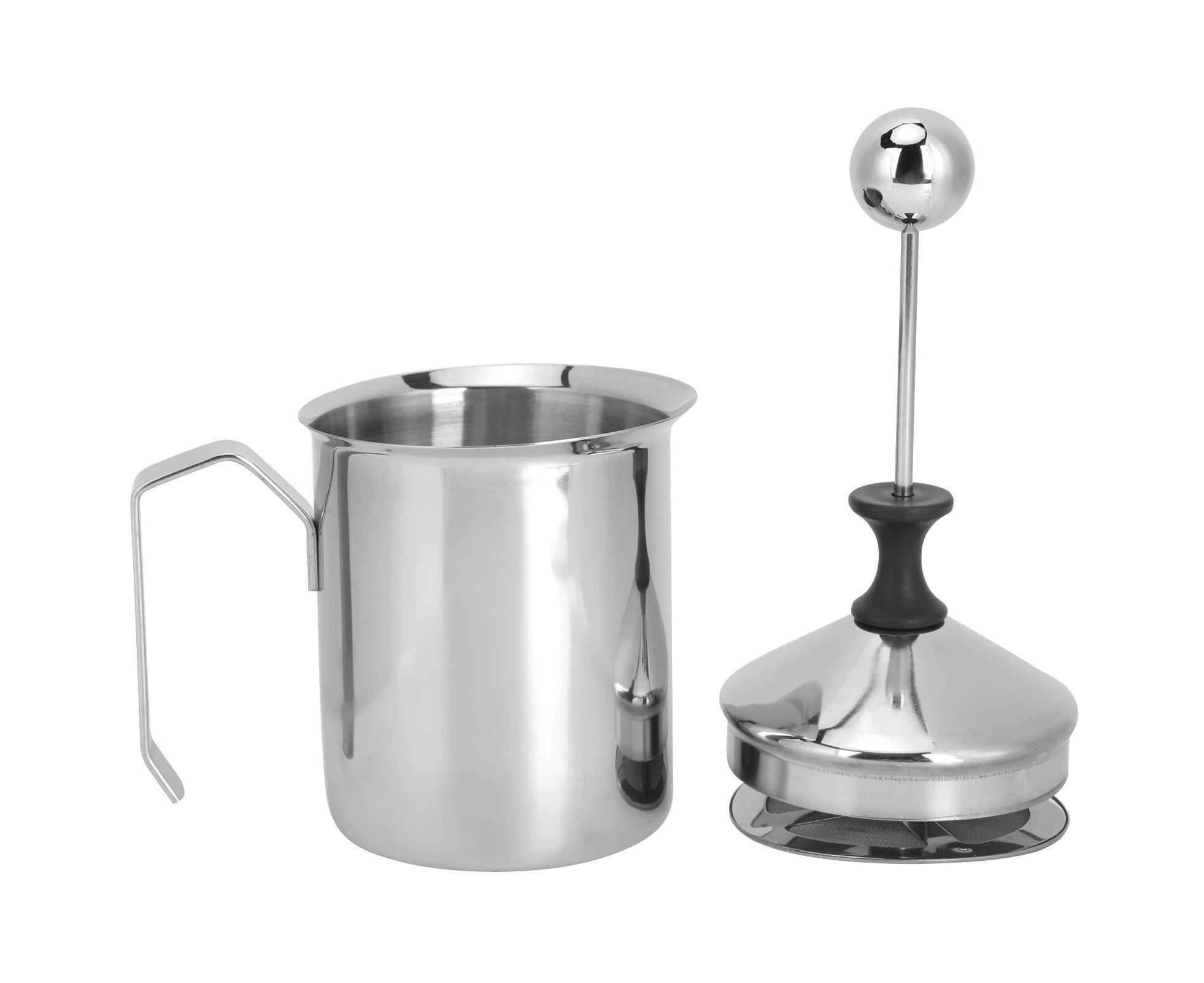 400cc Stainless Steel Manual Milk Frother, Foamer, Mixer, Stirrer for Coffee & Latte Art - Image 2