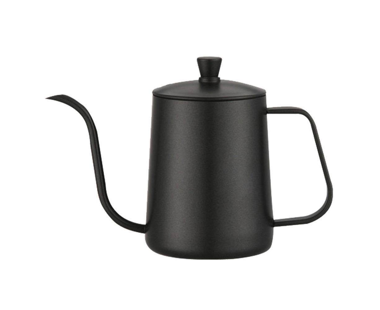 600ml Pour Over Kettle Coffee Maker Stainless Steel Gooseneck Drip Tea Pot Jug-Black 600ML - Image 1