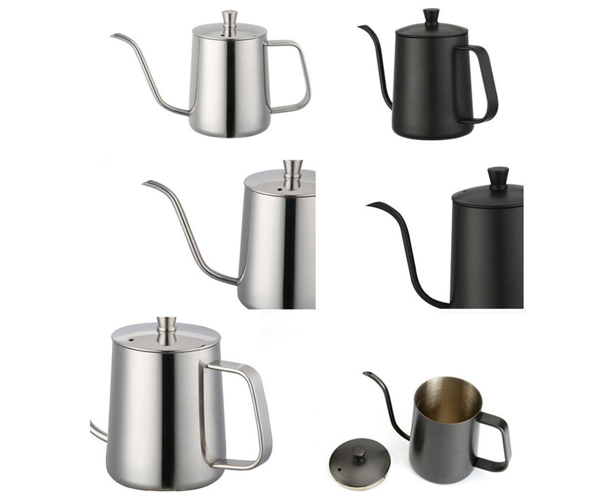 600ml Pour Over Kettle Coffee Maker Stainless Steel Gooseneck Drip Tea Pot Jug-Black 600ML - Image 8