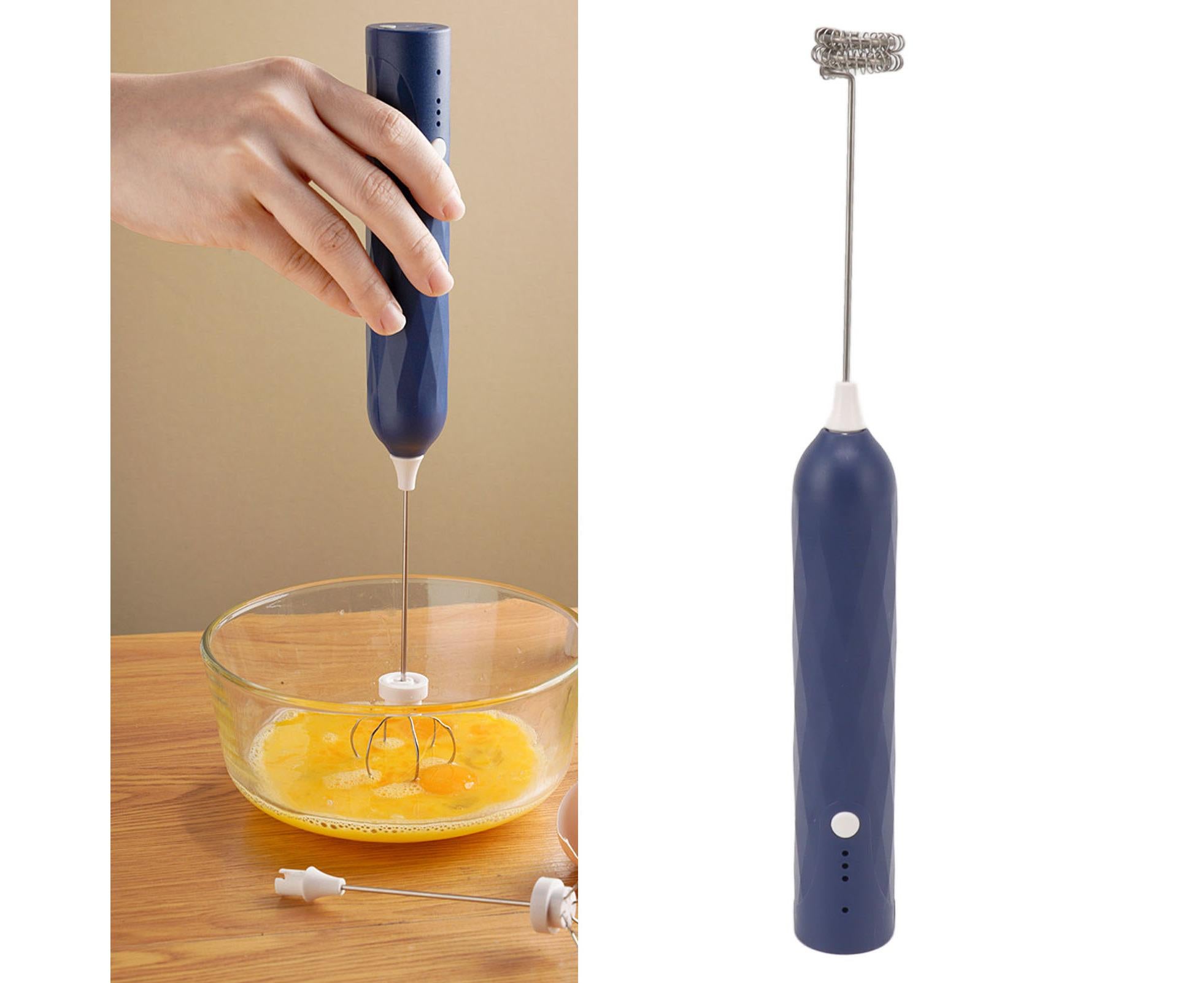 Small Household Egg Beater, Mini Multifunctional Handheld Electric Stirrer, Foam Maker, Whisk, Cordless Milk & Coffee Foamer, Blue - Image 5