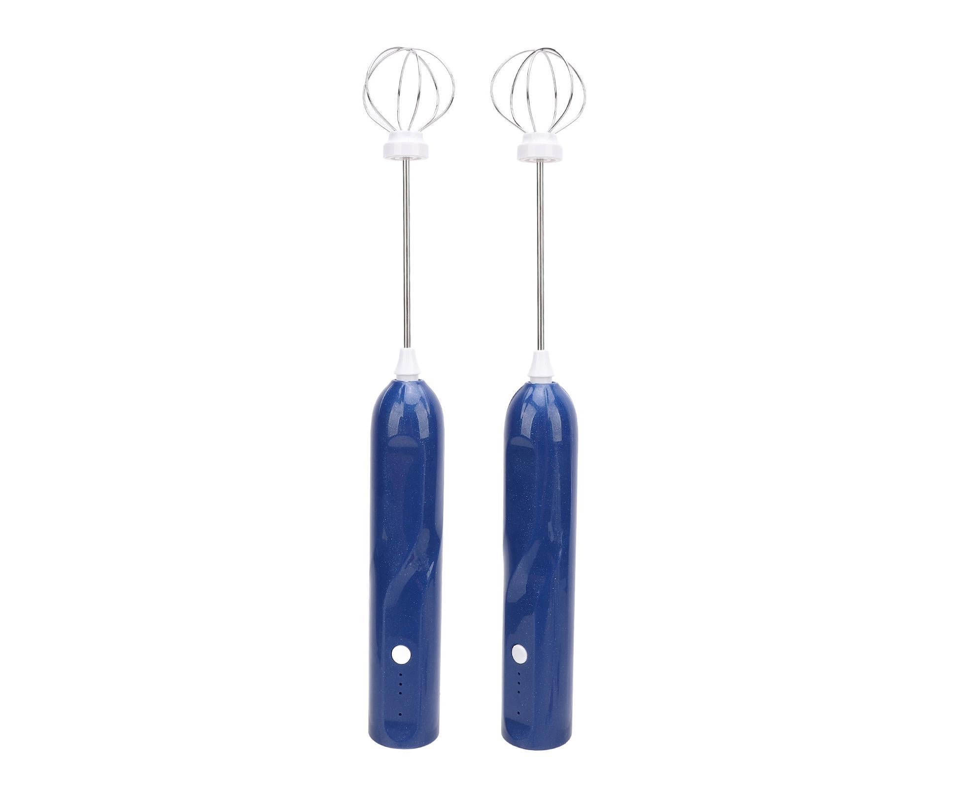 Rechargeable Milk Frother, Handheld Wand with 2 Whisk Attachments, Electric Drink Mixer & Foamer for Coffee & Egg, Blue - Image 6