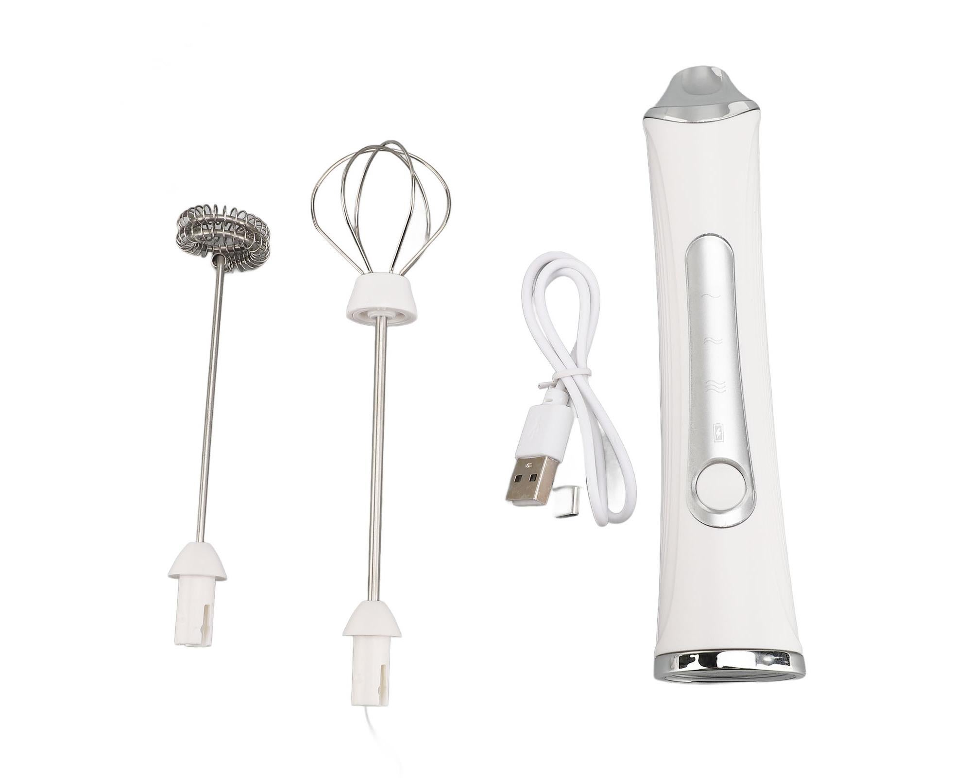Electric Milk Frother, USB Rechargeable, 3 Speeds, Stainless Steel, Silent Portable Handheld Foam Maker for Coffee & Egg Beverage - Image 1