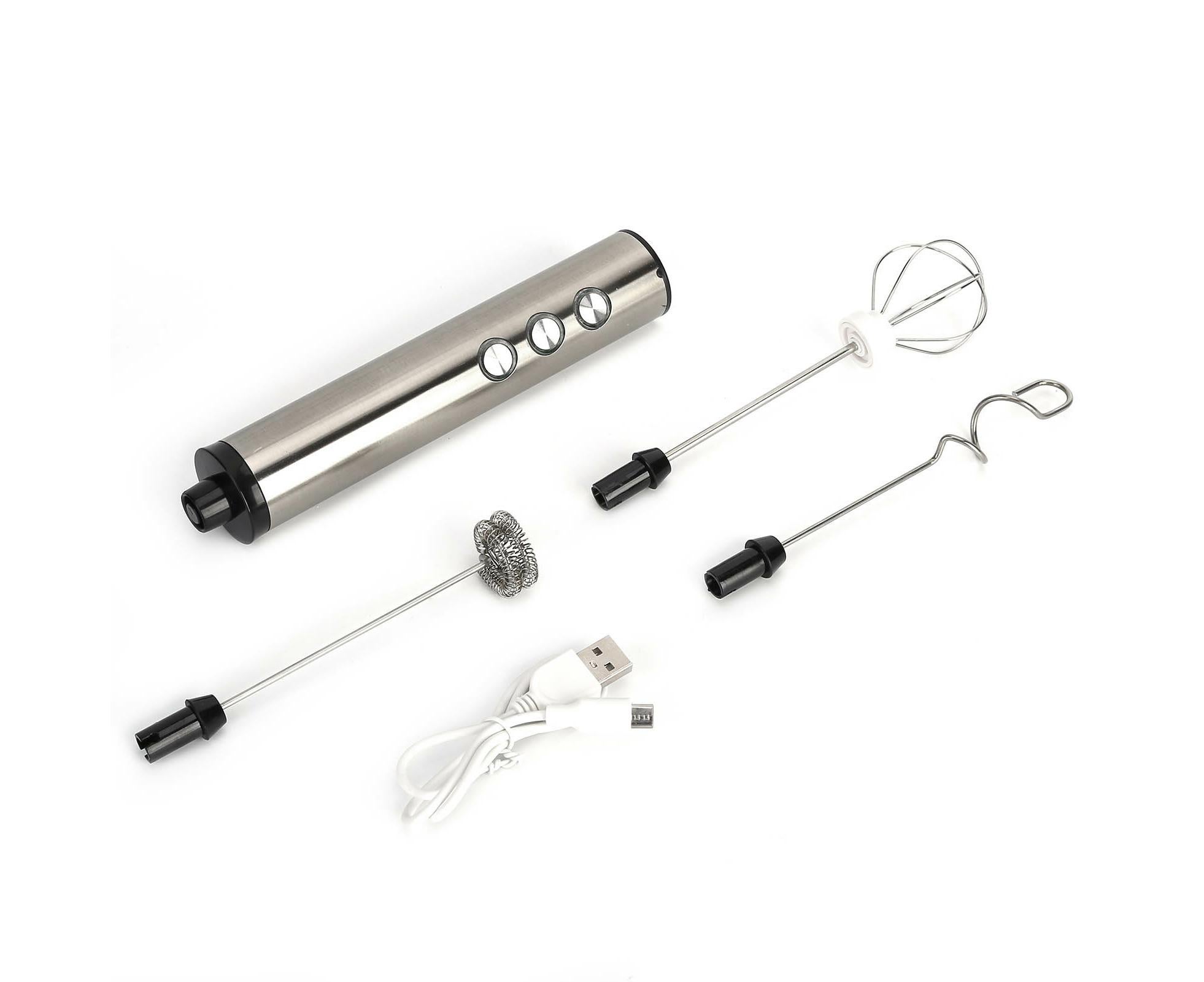 Stainless Steel Milk Frother, USB Charging, Handheld Electric Egg Beater for Home Kitchen - Image 5