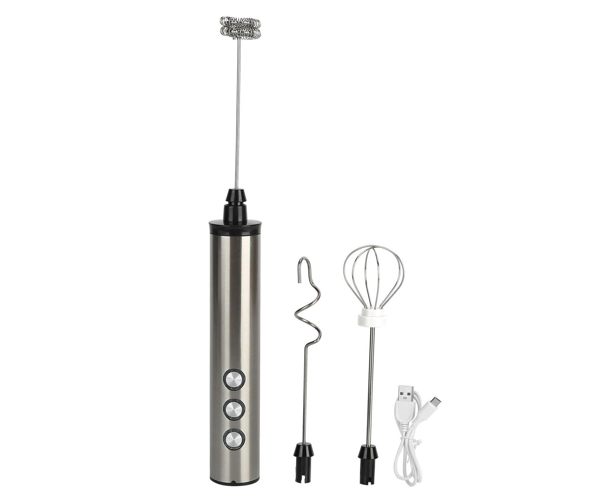 Stainless Steel Milk Frother, USB Charging, Handheld Electric Egg Beater for Home Kitchen - Image 7