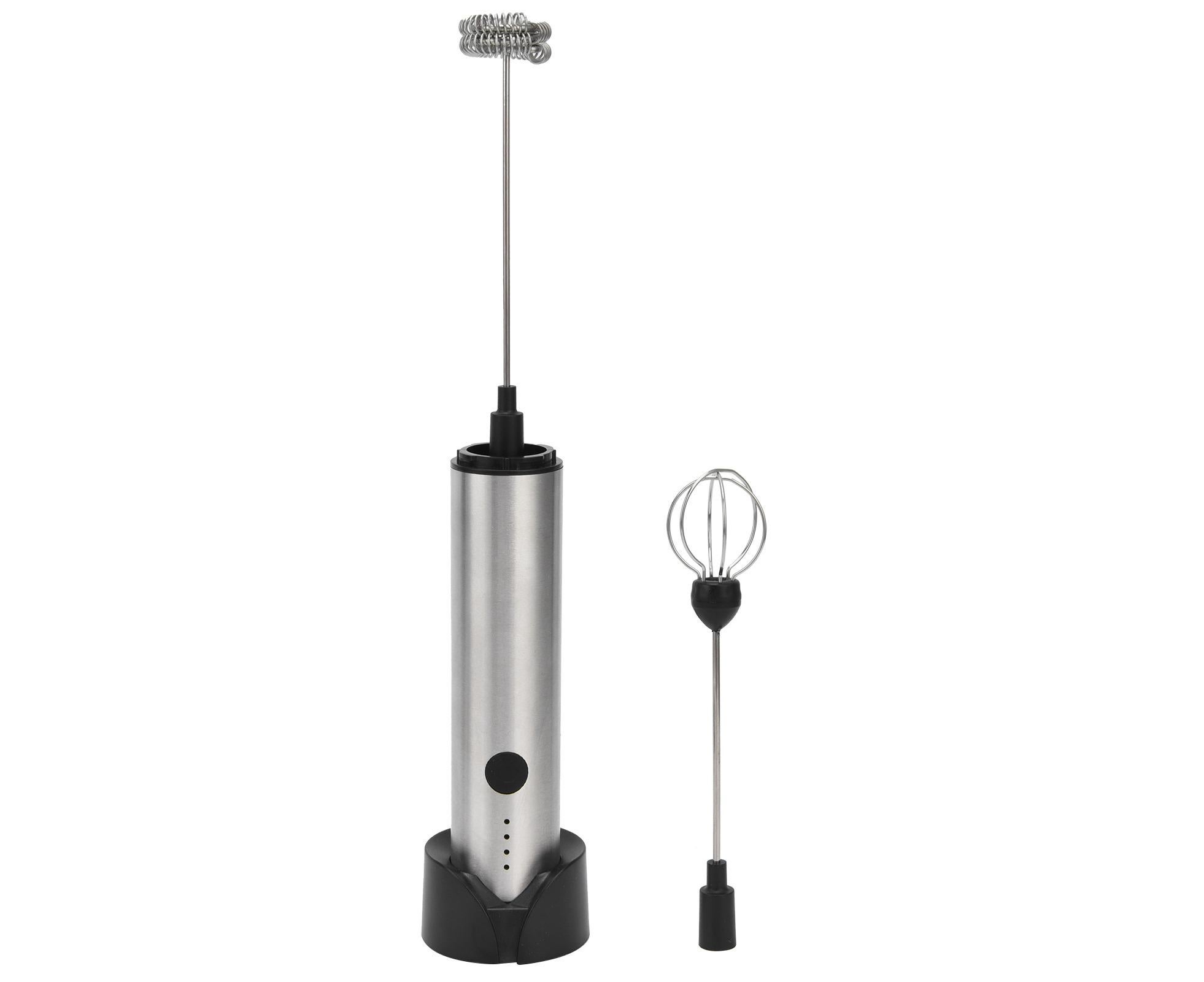 Stainless Steel Electric Milk Frother, Handheld Egg Beater, USB Charging, Mini Mixer - Image 1