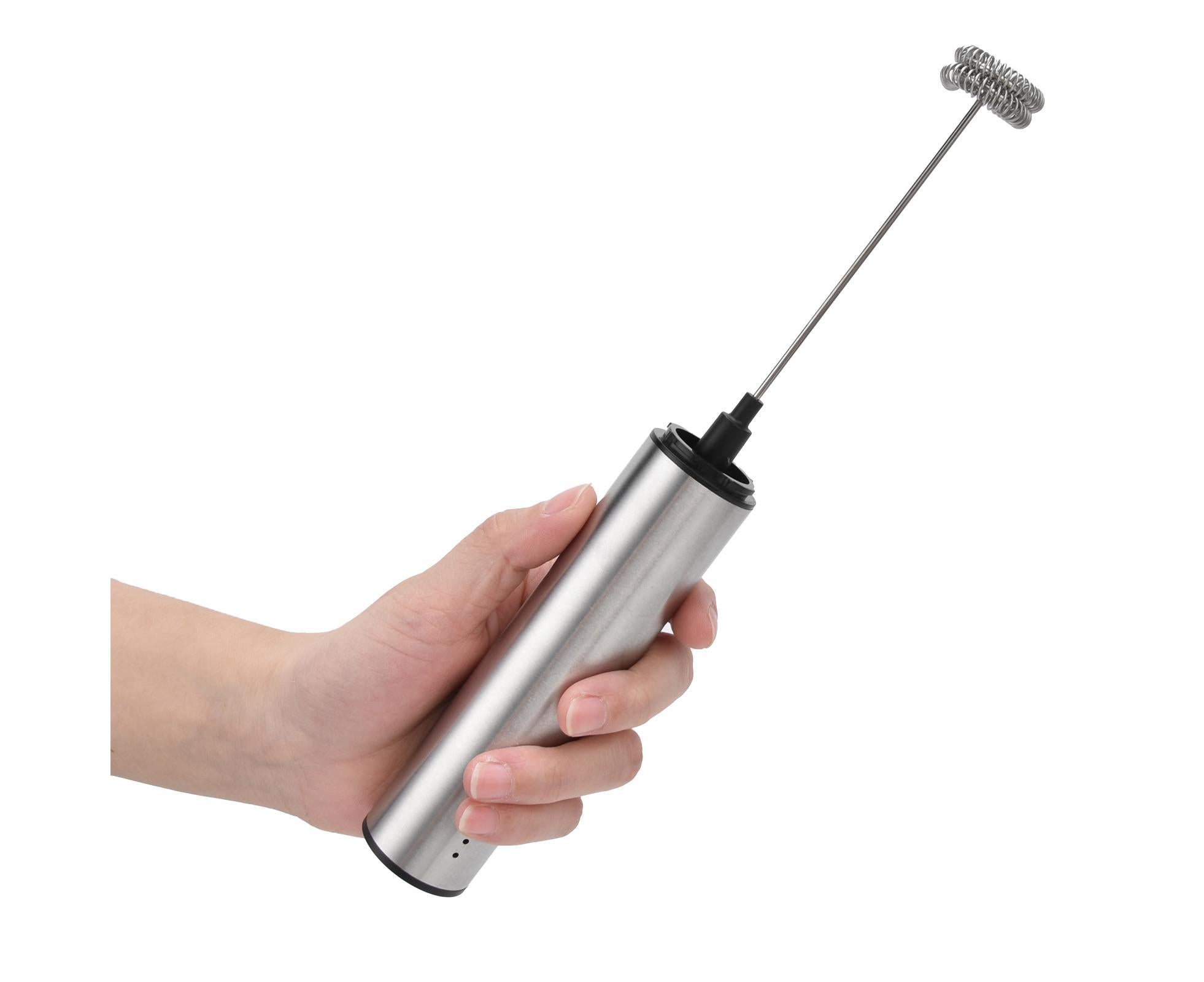 Stainless Steel Electric Milk Frother, Handheld Egg Beater, USB Charging, Mini Mixer - Image 3