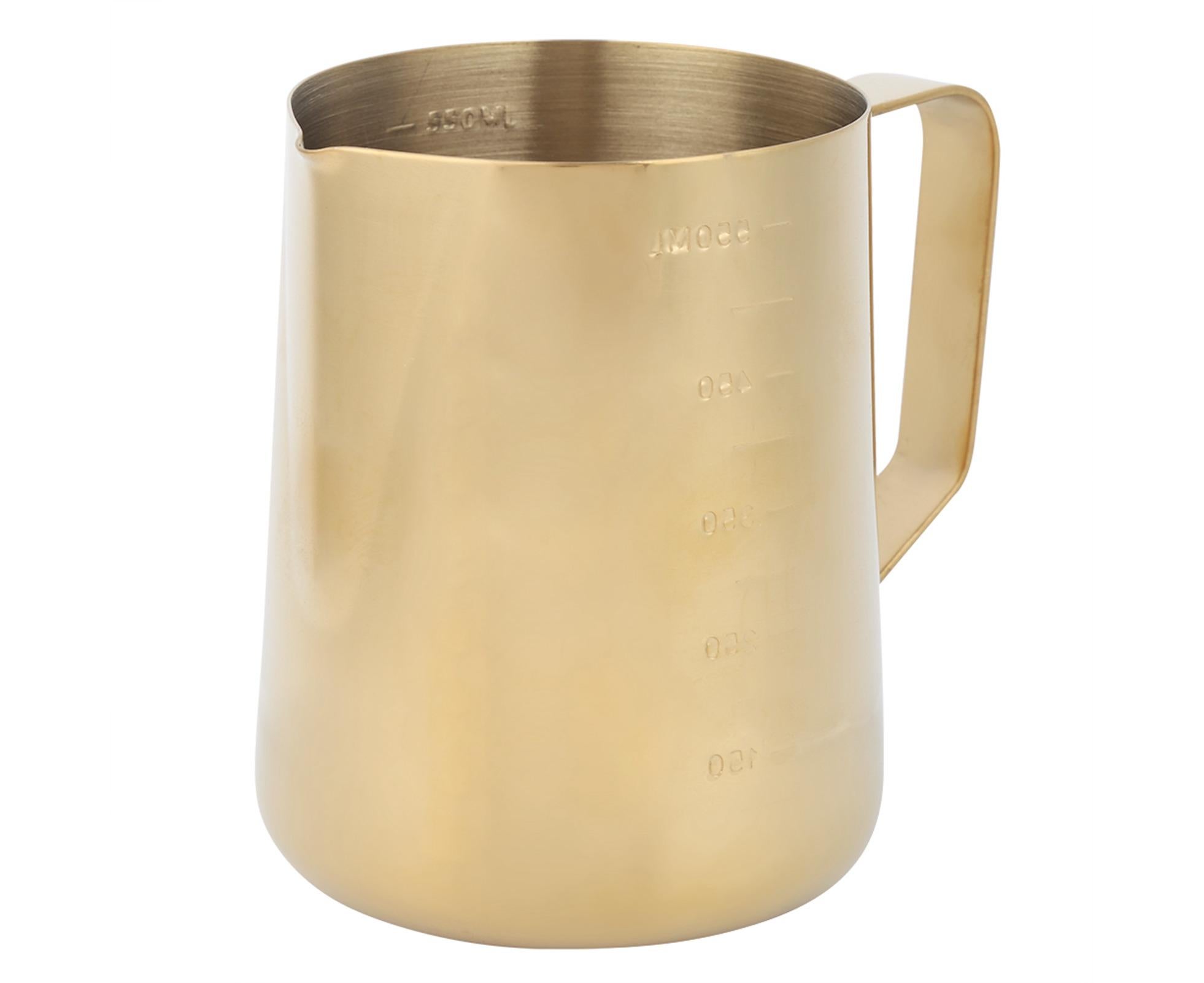 Stainless Steel Coffee Milk Frothing Cup Pitcher, Jug with Scale for Home Coffee & Latte Art, Gold, 600ml - Image 3