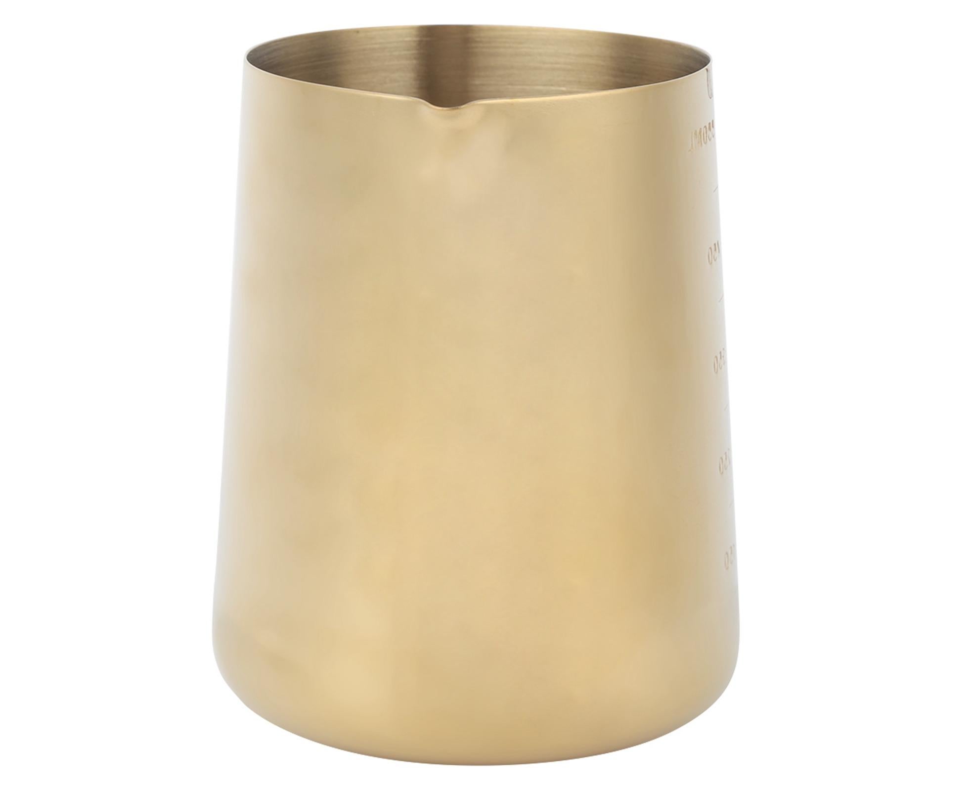 Stainless Steel Coffee Milk Frothing Cup Pitcher, Jug with Scale for Home Coffee & Latte Art, Gold, 600ml - Image 4
