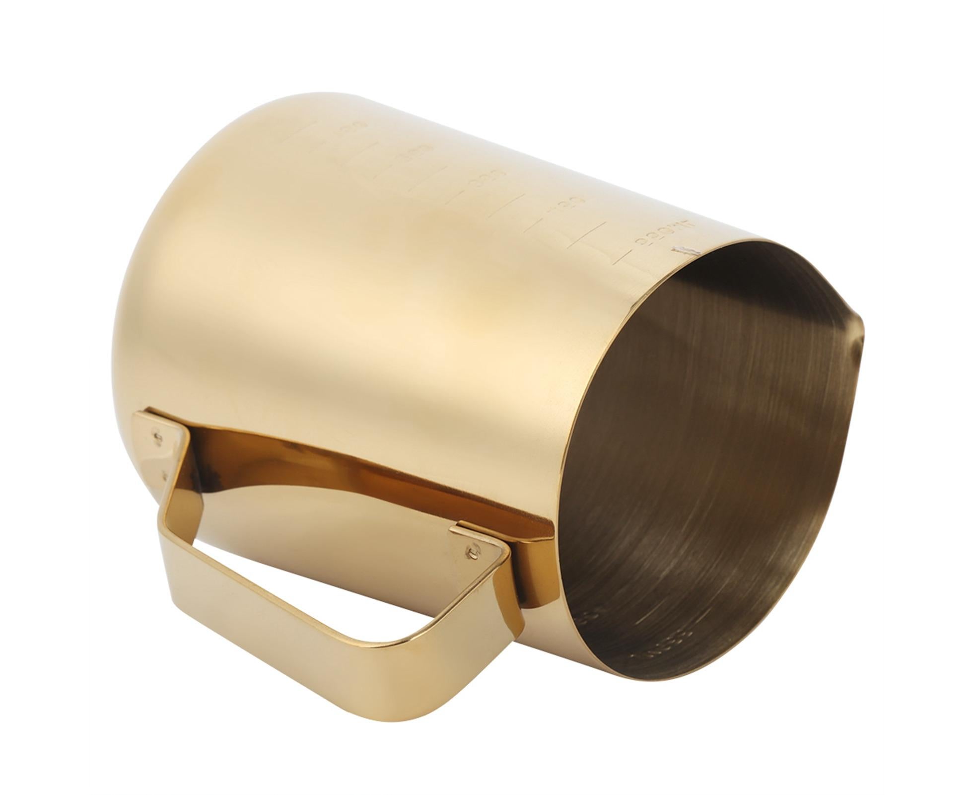 Stainless Steel Coffee Milk Frothing Cup Pitcher, Jug with Scale for Home Coffee & Latte Art, Gold, 600ml - Image 5