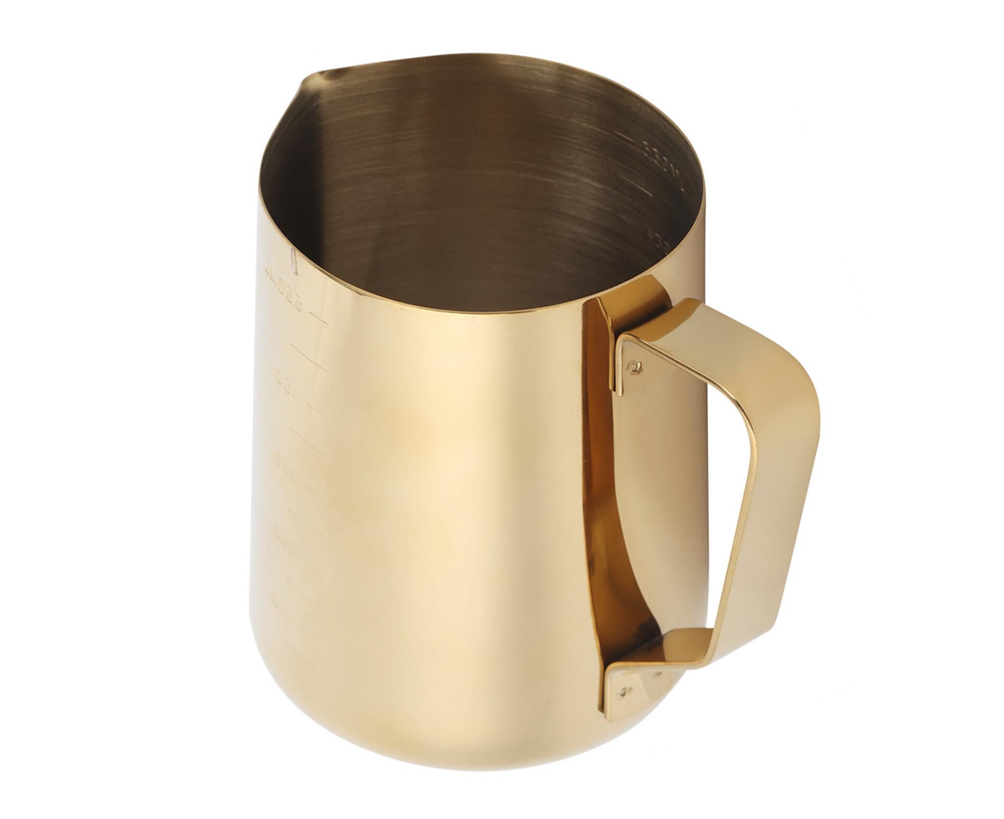 Stainless Steel Coffee Milk Frothing Cup Pitcher, Jug with Scale for Home Coffee & Latte Art, Gold, 600ml - Image 6
