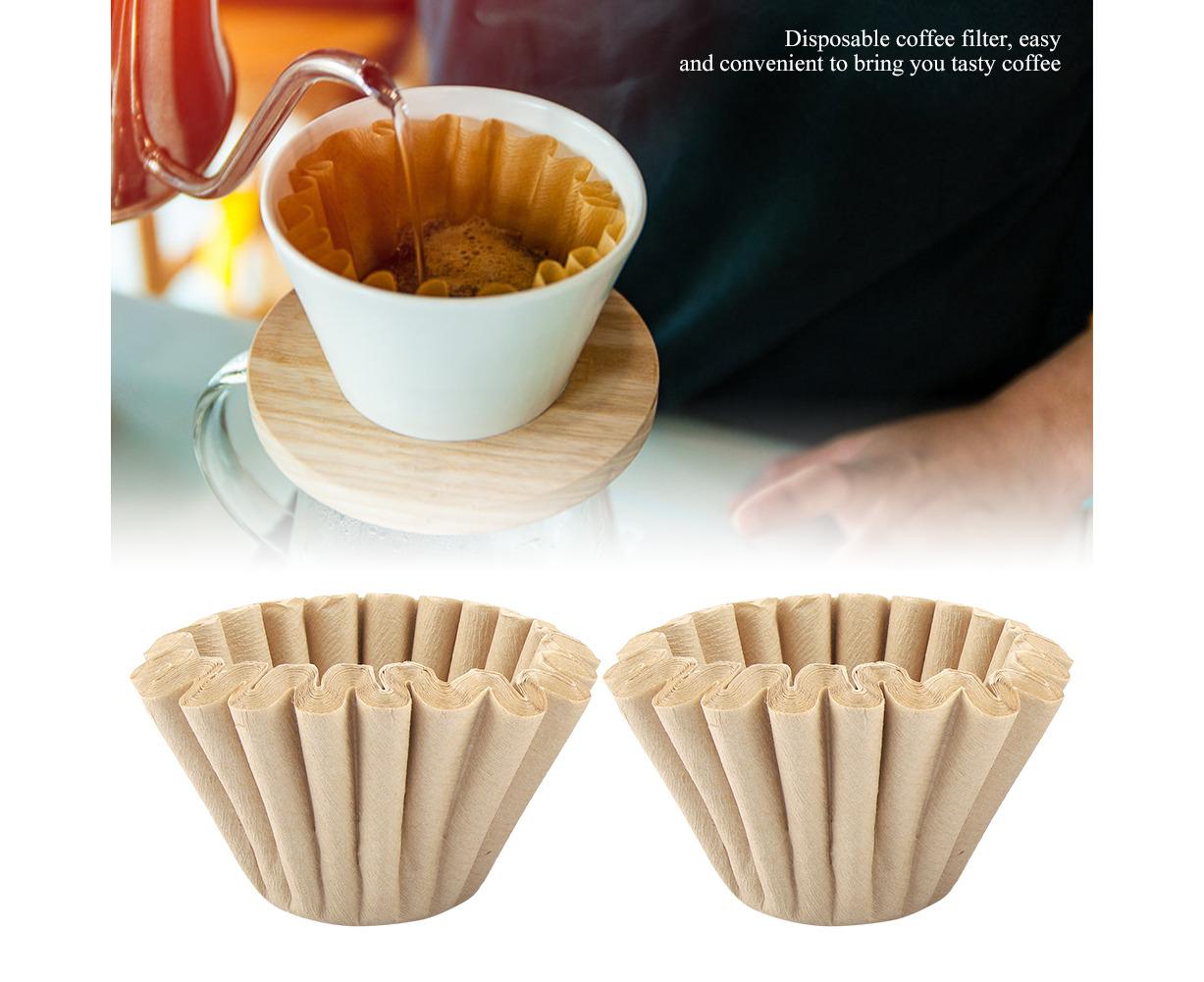 50pcs Disposable Wood Fiber Coffee Filters, Cup Replacement (S) - Image 1