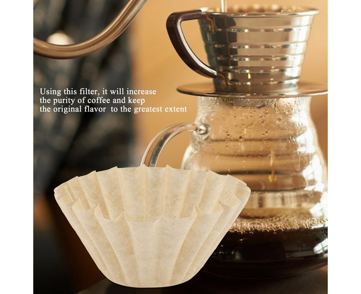 50pcs Disposable Wood Fiber Coffee Filters, Cup Replacement (S) - Image 2