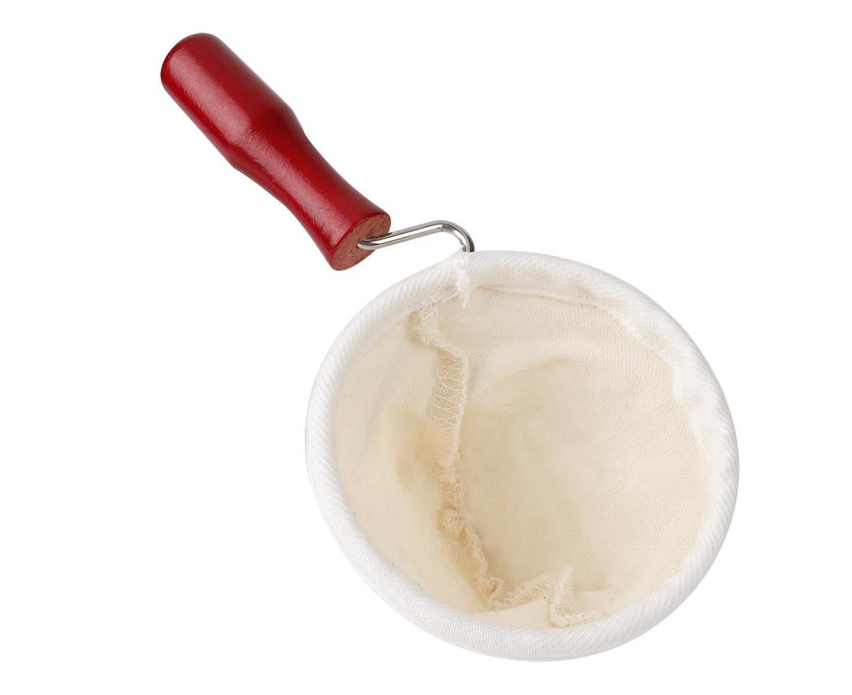 Cotton Flannel Dripper Coffee Maker, Wooden Handle Cloth Coffee Filter Bag, 105mm - Image 1