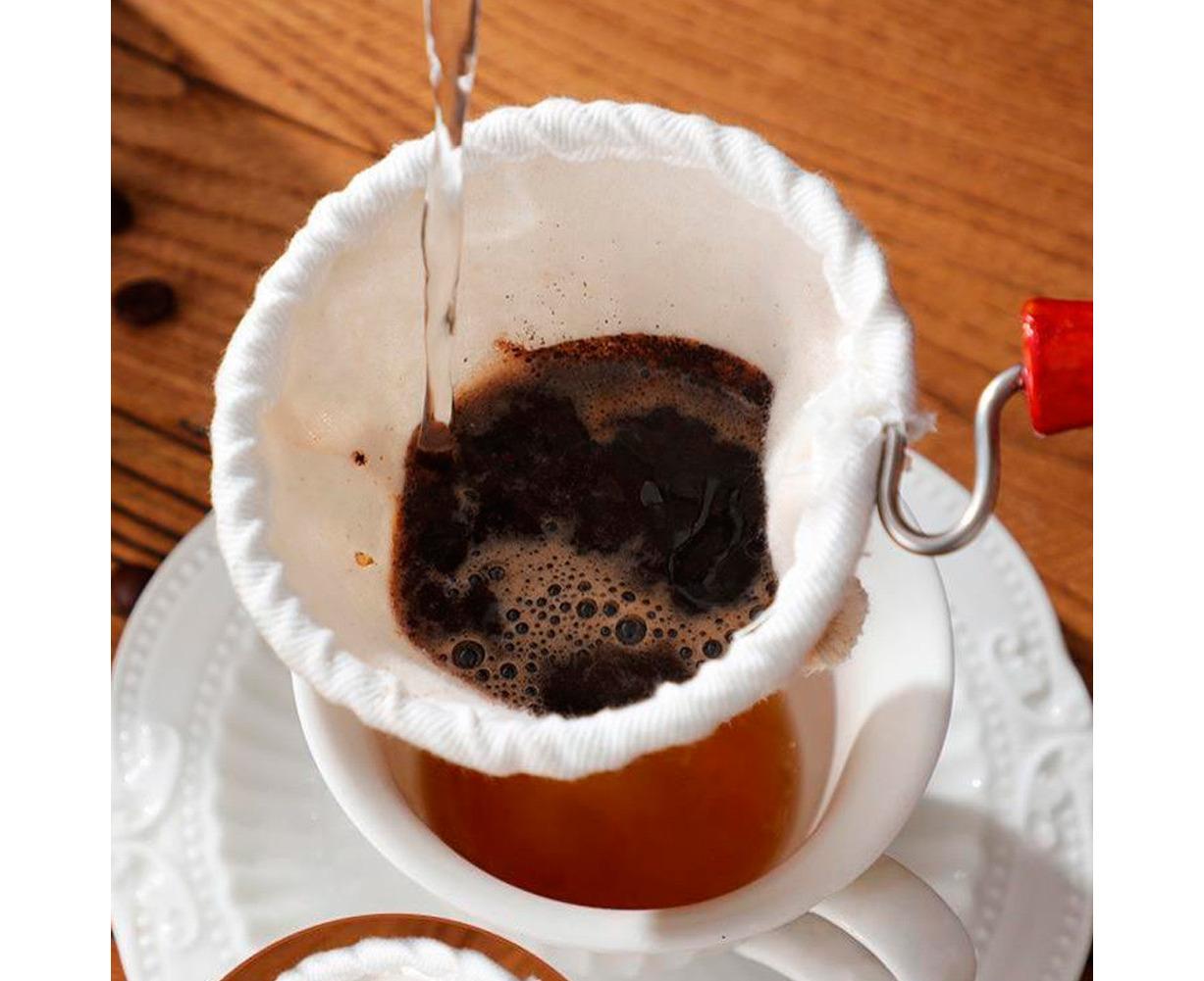 Cotton Flannel Dripper Coffee Maker, Wooden Handle Cloth Coffee Filter Bag, 105mm - Image 4