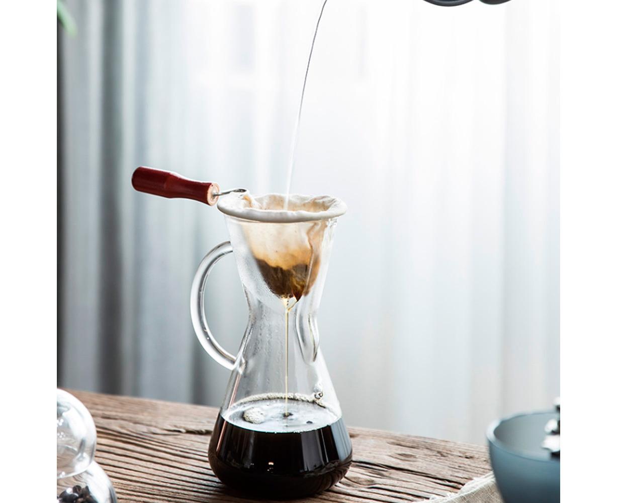 Cotton Flannel Dripper Coffee Maker, Wooden Handle Cloth Coffee Filter Bag, 105mm - Image 5