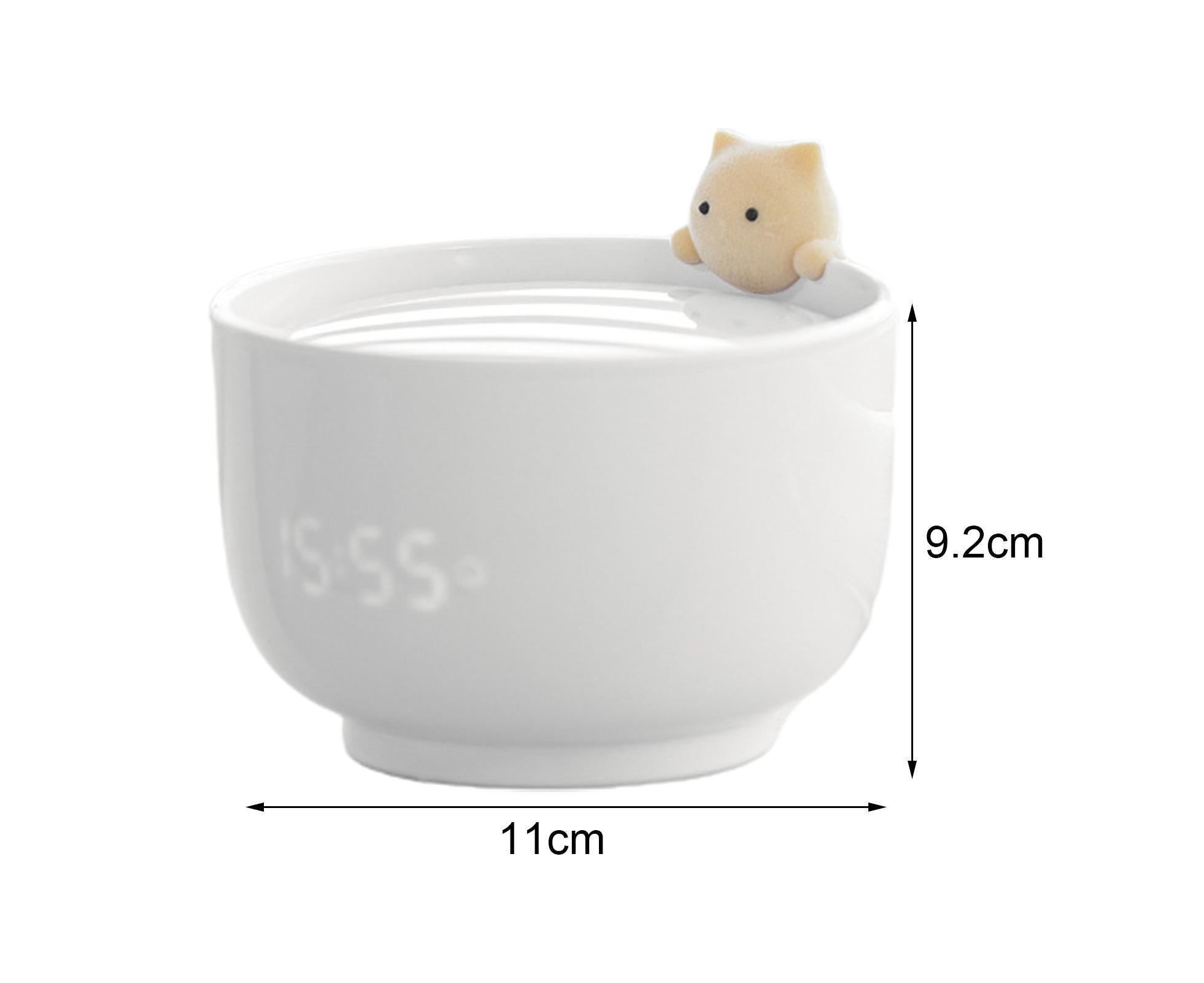 Alarm Clocks USB Powered Cats Teacup ABS LED Night Light Digital Clock for Desk - Yellow - Image 2