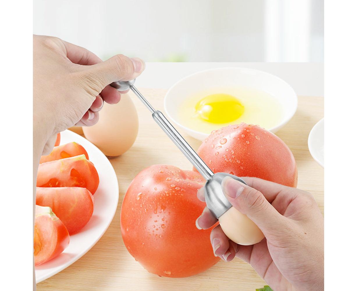 Stainless Steel Egg Cutter, Topper & Cracker for Soft & Hard Boiled Eggs - Image 3