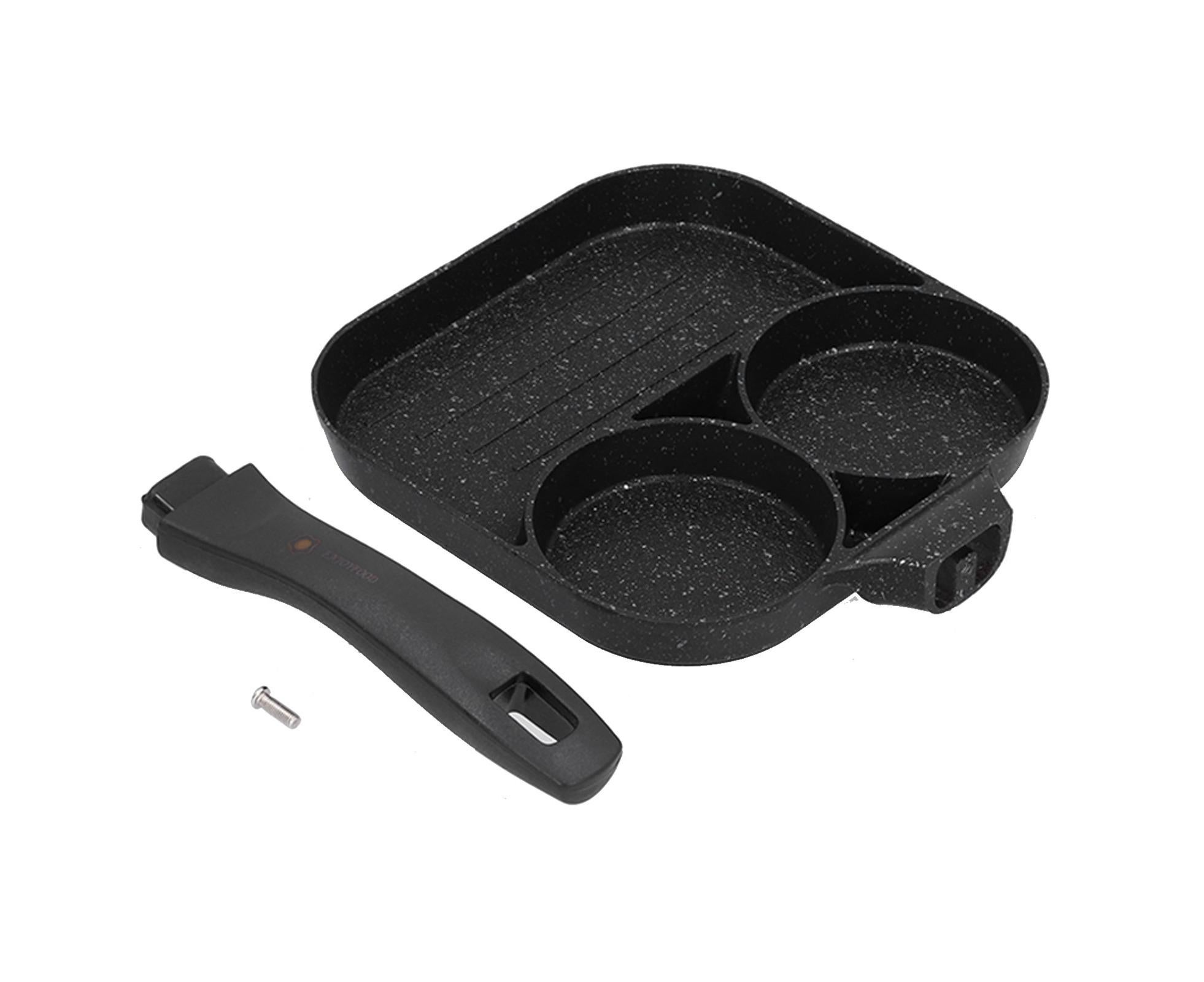 3-in-1 Non-Stick Egg Frying Pan, Fried Egg, Steak & Sausage Cooker - Image 3