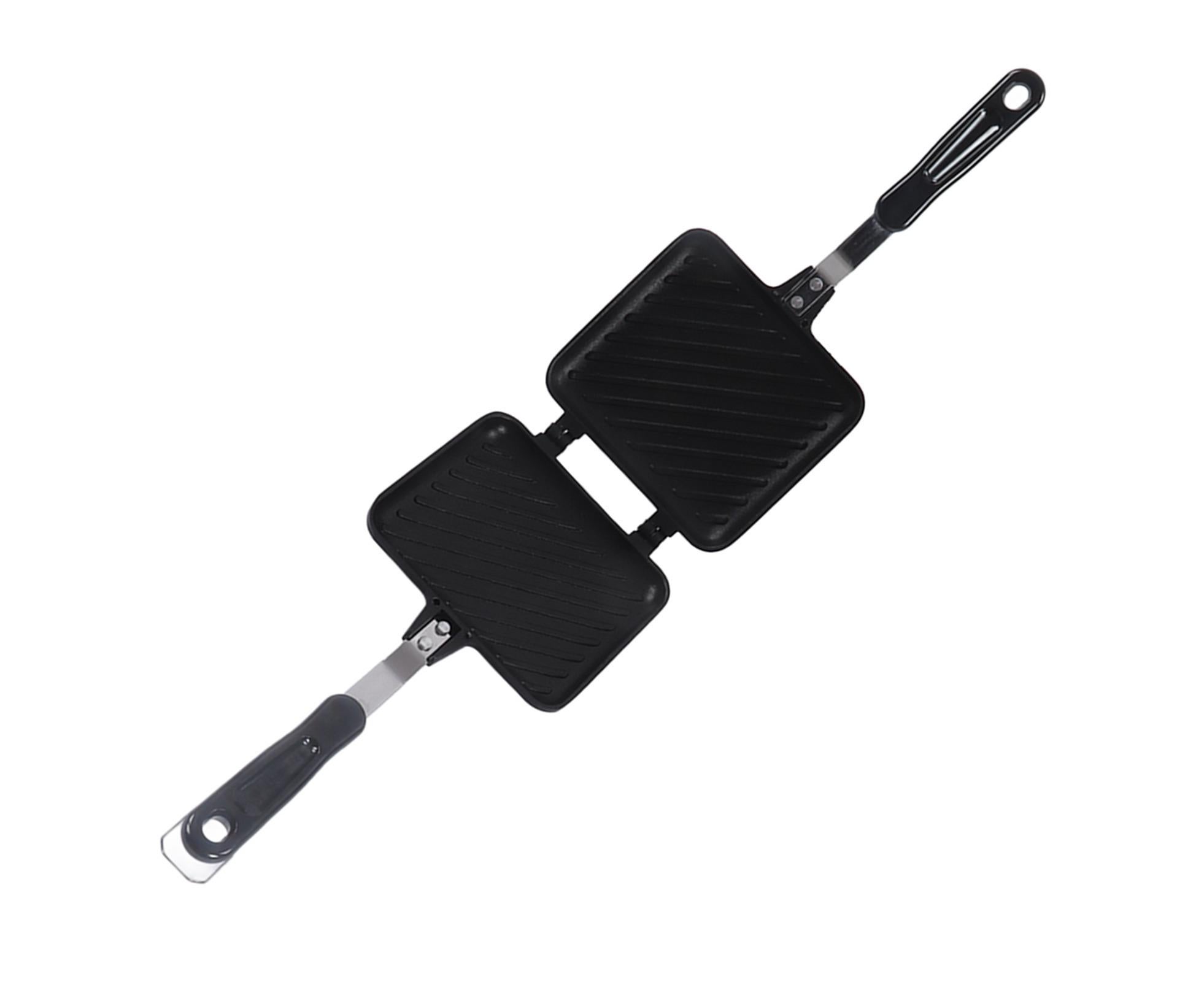 Sandwich Pan, Double-Sided Non-Stick Breakfast Frying Pan, Flat Bottom Panini Maker - Image 4