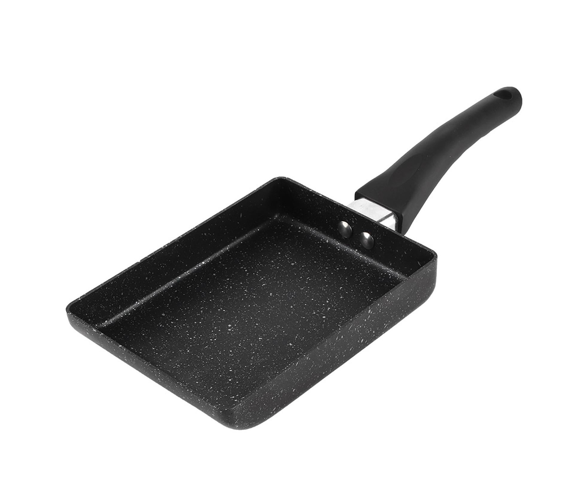 Tamagoyaki Rectangular Non-Stick Saucepan, Black Plastic Handle Omelet Frying Pan - Image 2