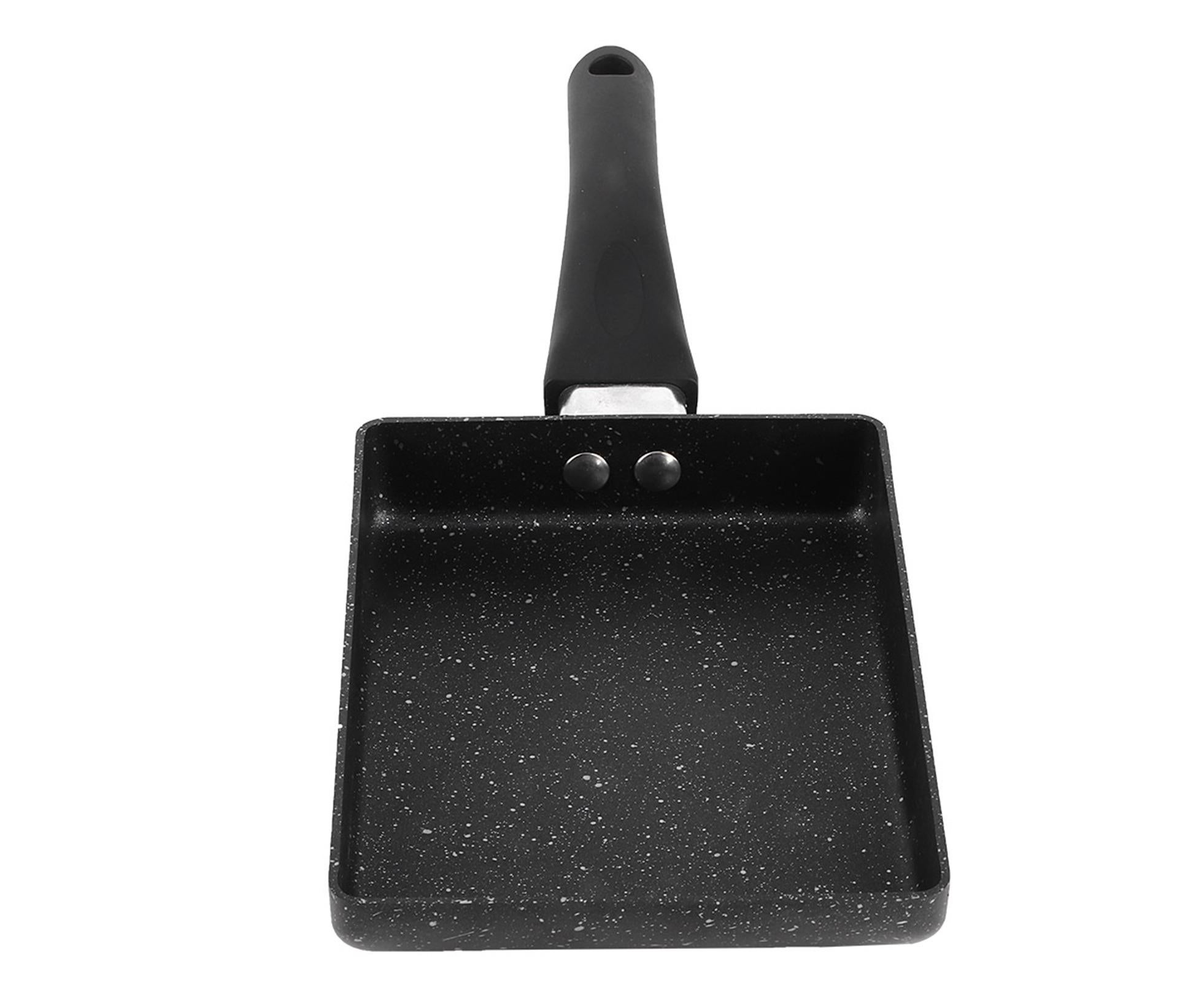 Tamagoyaki Rectangular Non-Stick Saucepan, Black Plastic Handle Omelet Frying Pan - Image 3