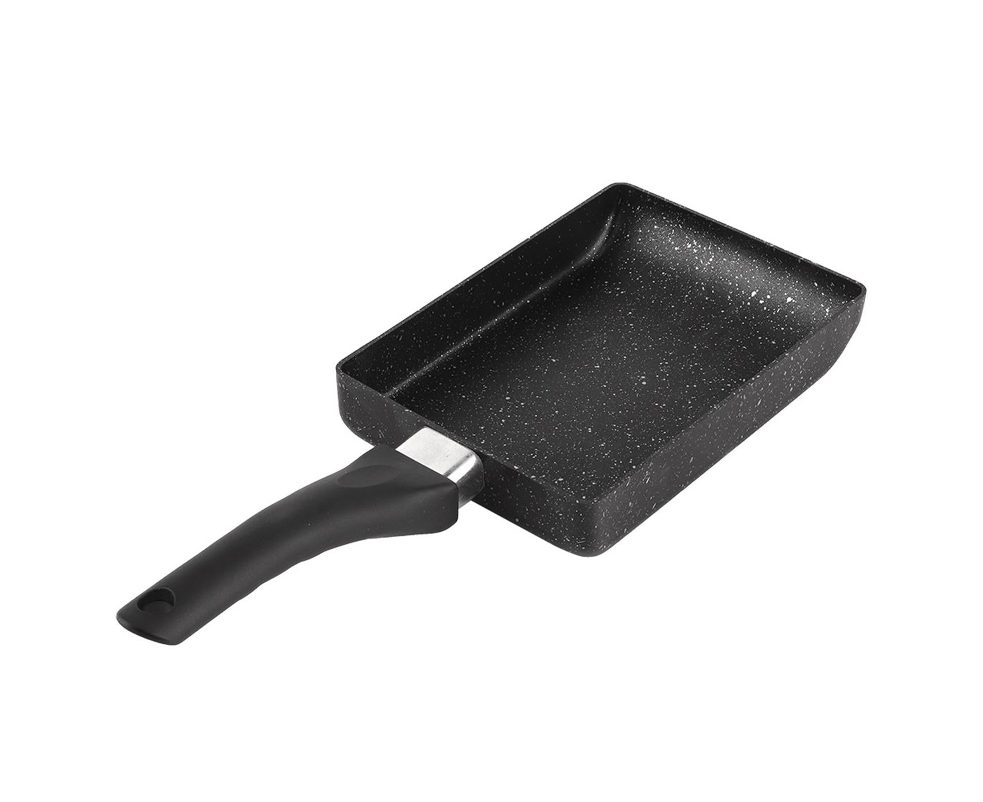 Tamagoyaki Rectangular Non-Stick Saucepan, Black Plastic Handle Omelet Frying Pan - Image 5