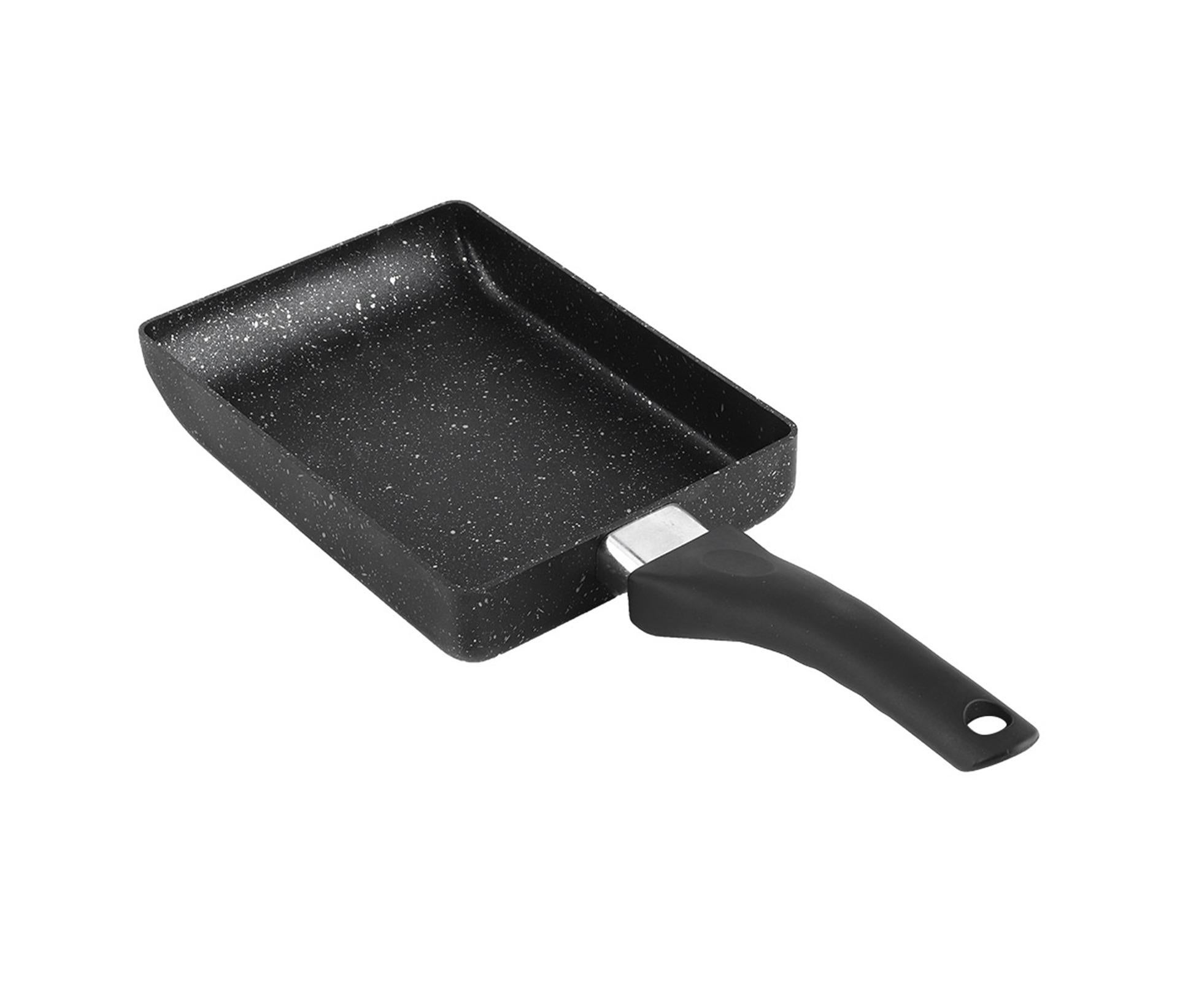 Tamagoyaki Rectangular Non-Stick Saucepan, Black Plastic Handle Omelet Frying Pan - Image 6