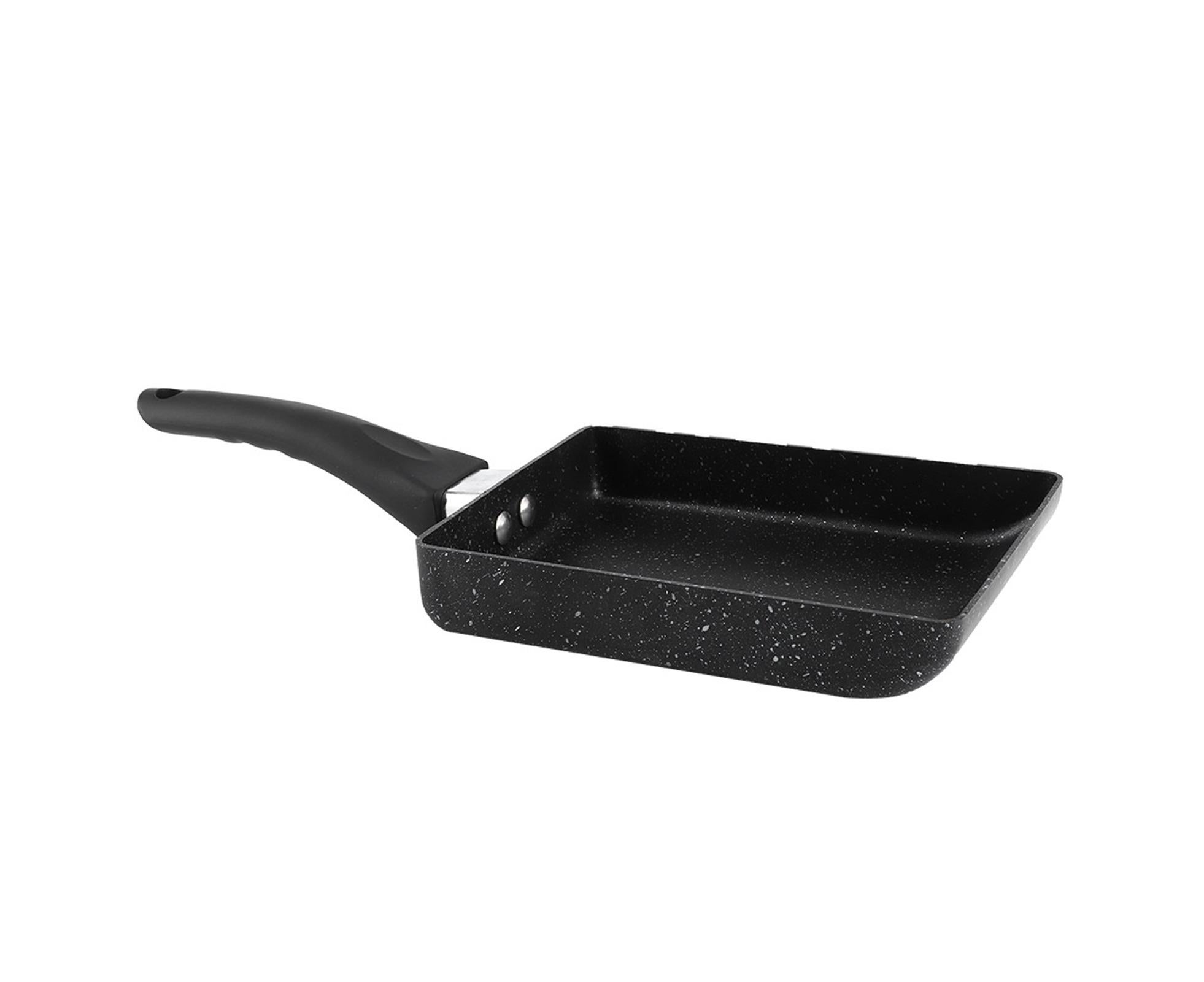 Tamagoyaki Rectangular Non-Stick Saucepan, Black Plastic Handle Omelet Frying Pan - Image 7