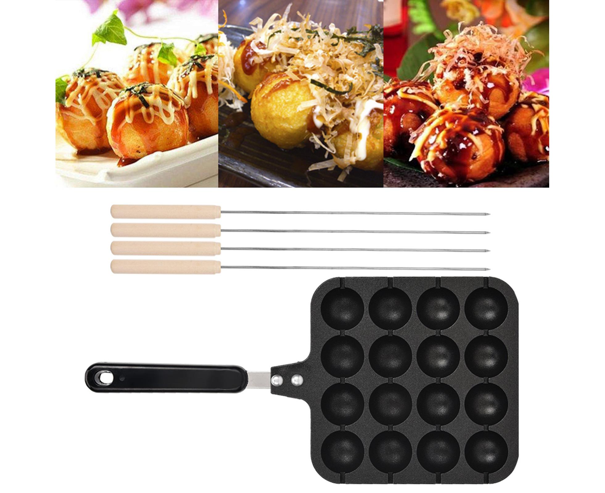 Non-Stick Takoyaki Grill Pan Plate, Cooking Baking Mold Tray - Image 3