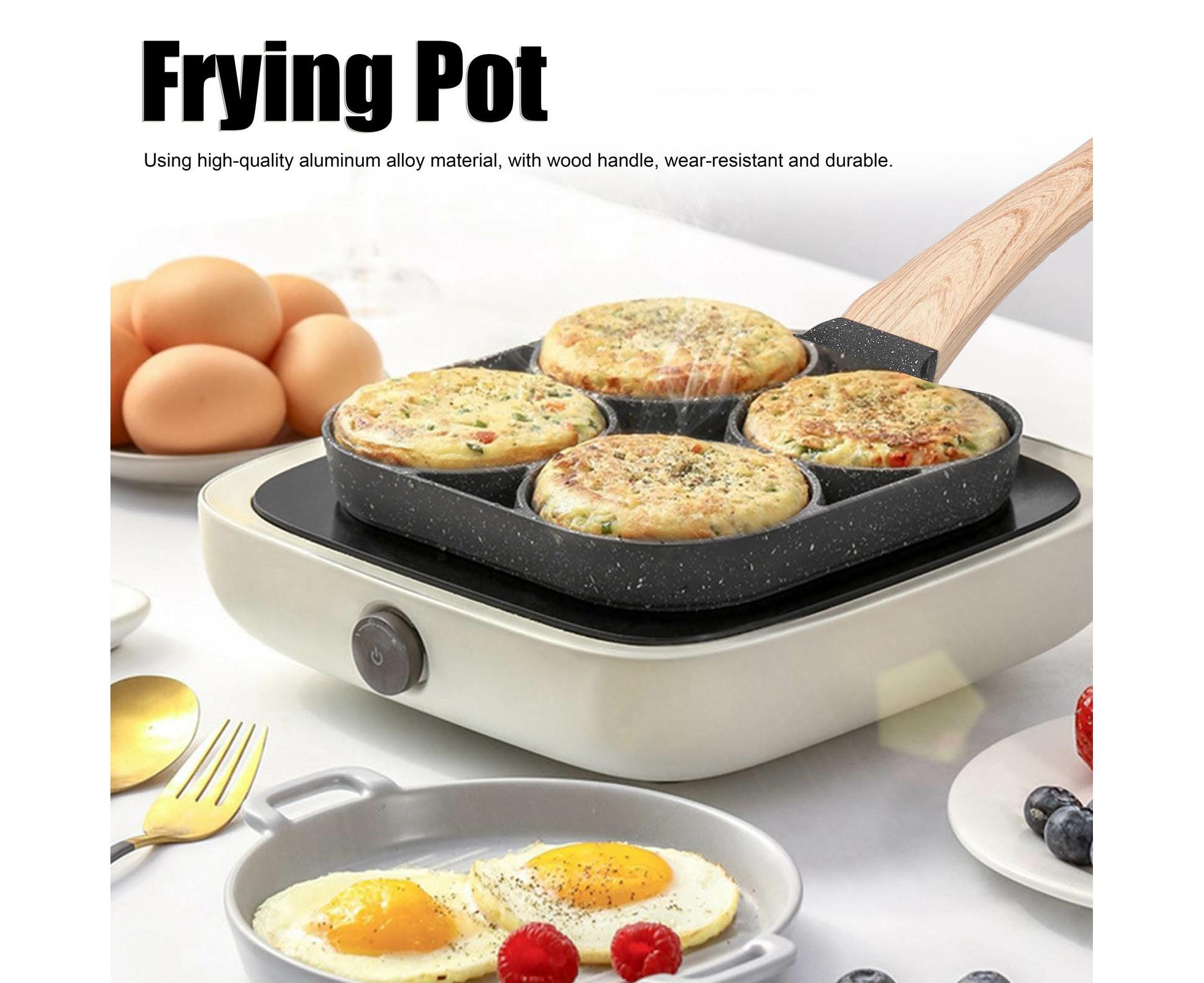 4-Hole Non-Stick Frying Pan, Egg & Pancake Cooking Pan, Induction & Gas Cooker - Image 4