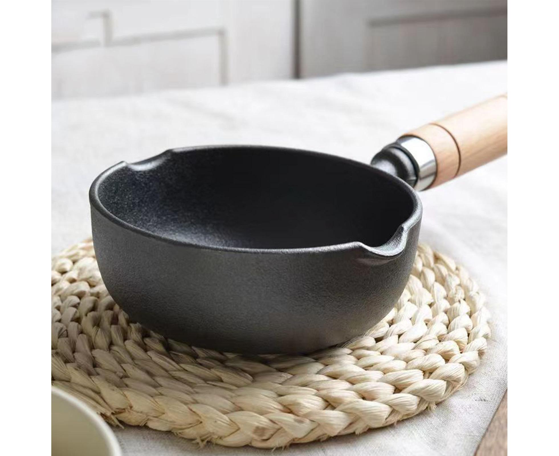 Cast Iron Pot, Even Heating Multifunctional Non-Stick Stir Fry Pan, 11 x 4cm - Image 3