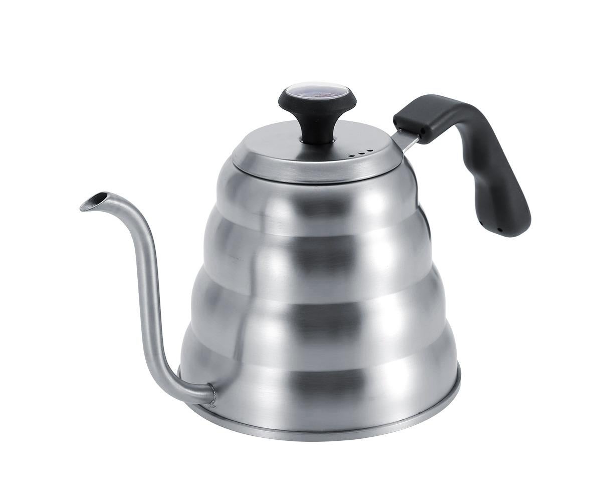 Stainless Steel Coffee Tea Pot, Drip Kettle with Gooseneck & Built-in Thermometer, 1.2L - Image 1