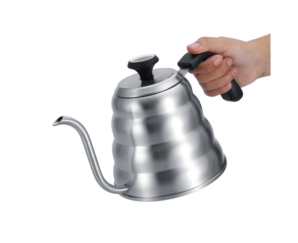 Stainless Steel Coffee Tea Pot, Drip Kettle with Gooseneck & Built-in Thermometer, 1.2L - Image 3