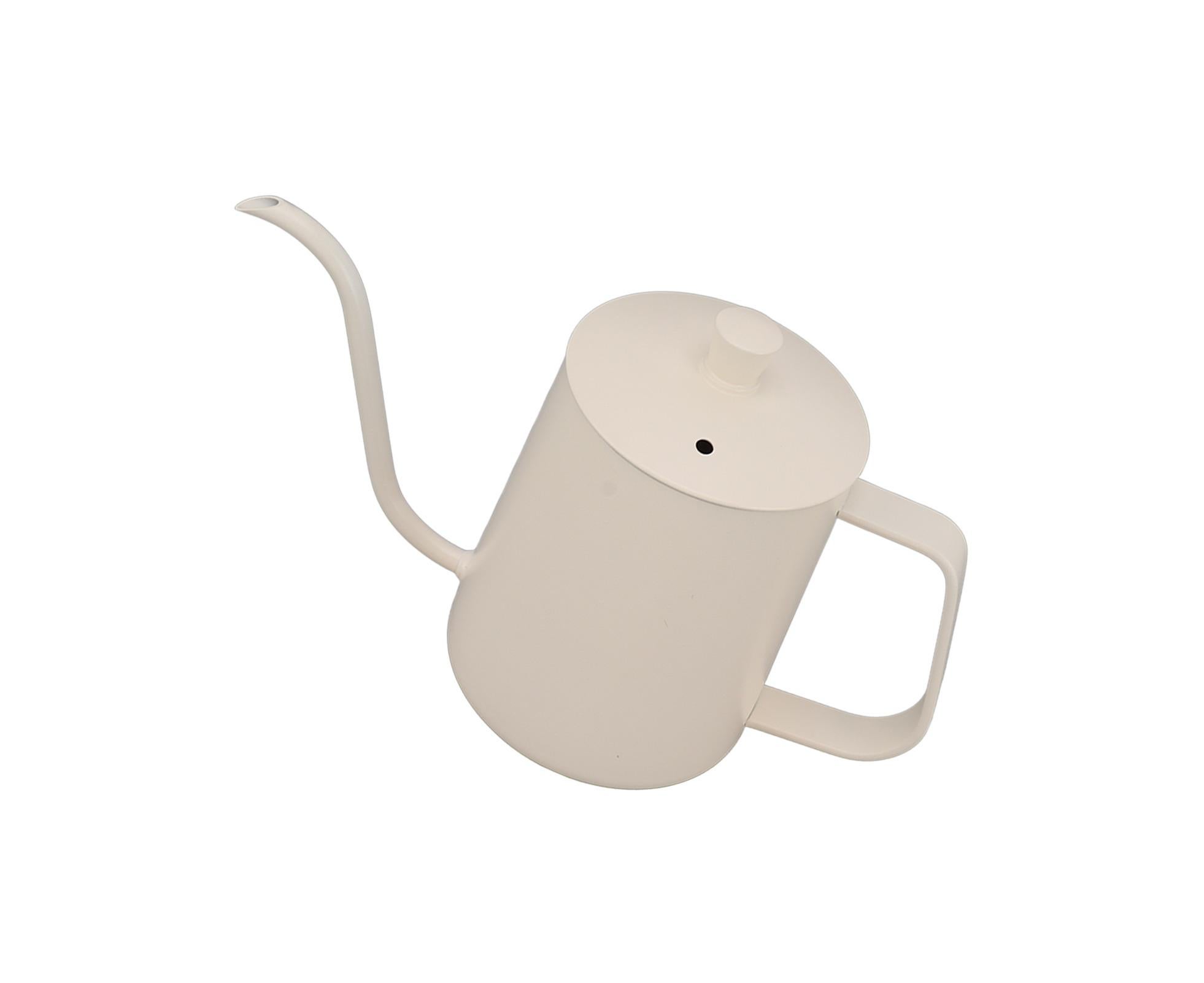 Small Pour Over Coffee Kettle, Stainless Steel, Precisely Controlled Gooseneck Spout, White, 600ml - Image 2