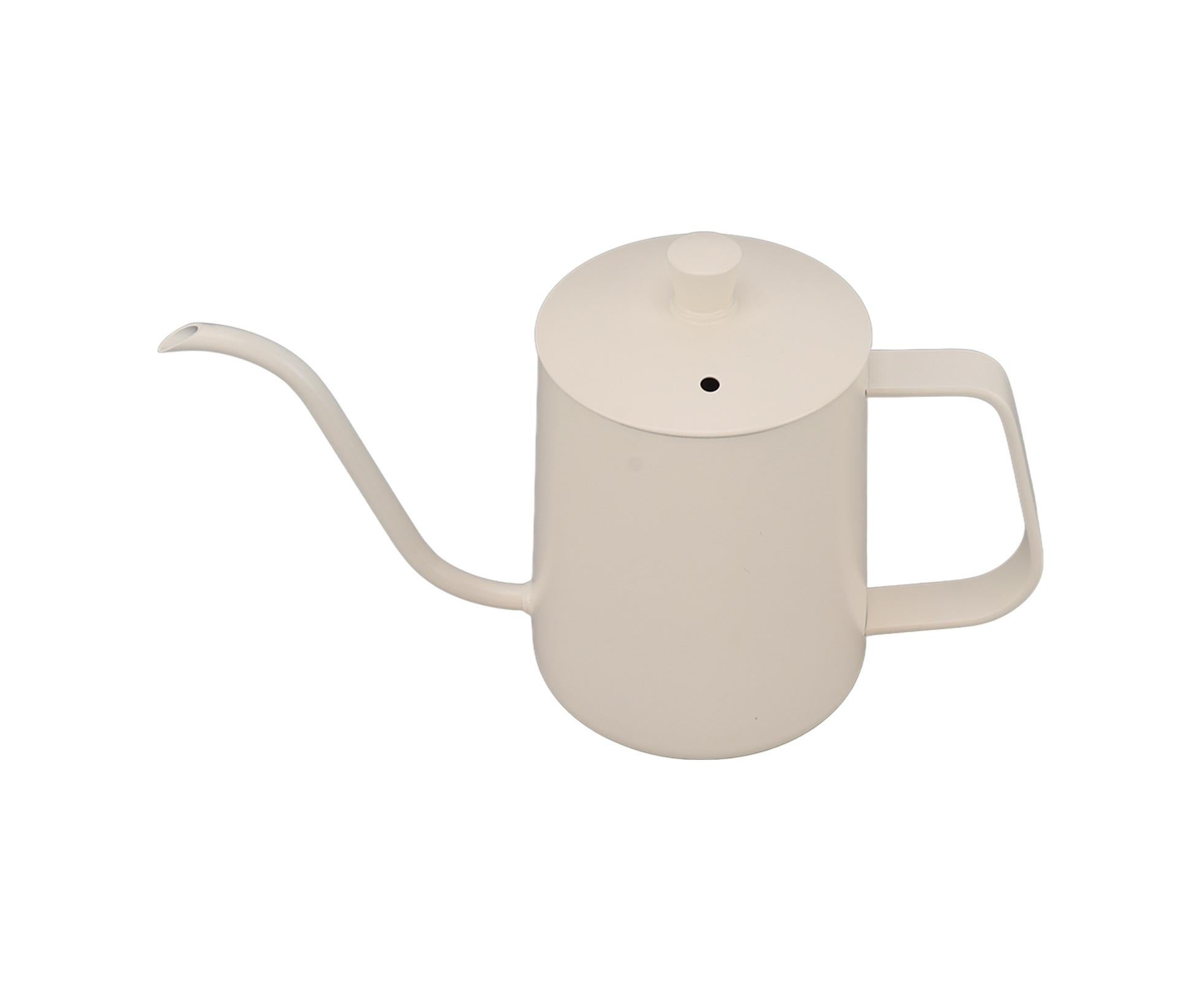 Small Pour Over Coffee Kettle, Stainless Steel, Precisely Controlled Gooseneck Spout, White, 600ml - Image 4