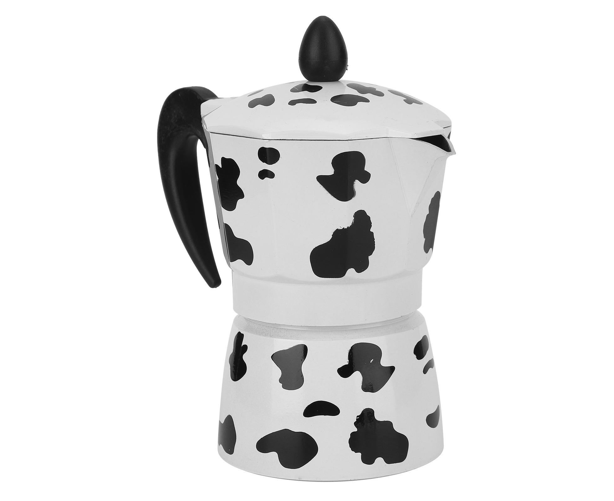 Aluminum Coffee Pot Kettle, Moka Maker for Home Use, Milk Cow Color, 3 Cups, 150ml - Image 7