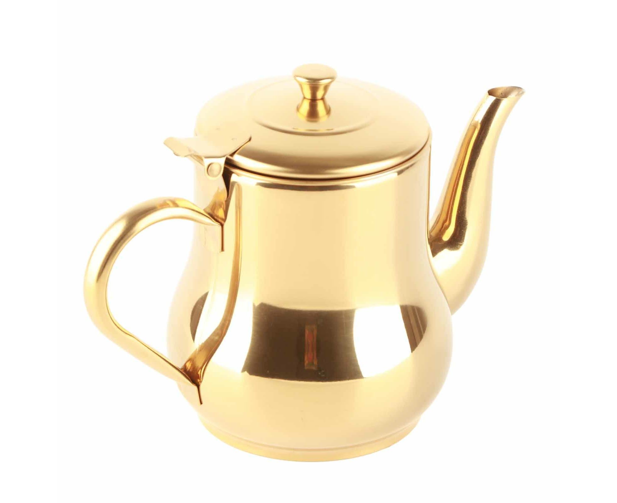 Stainless Steel Tea Pot with Filter, Rust-Proof, Durable Oil Strainer Pot for Hotels & Homes, 500ml, Gold - Image 3