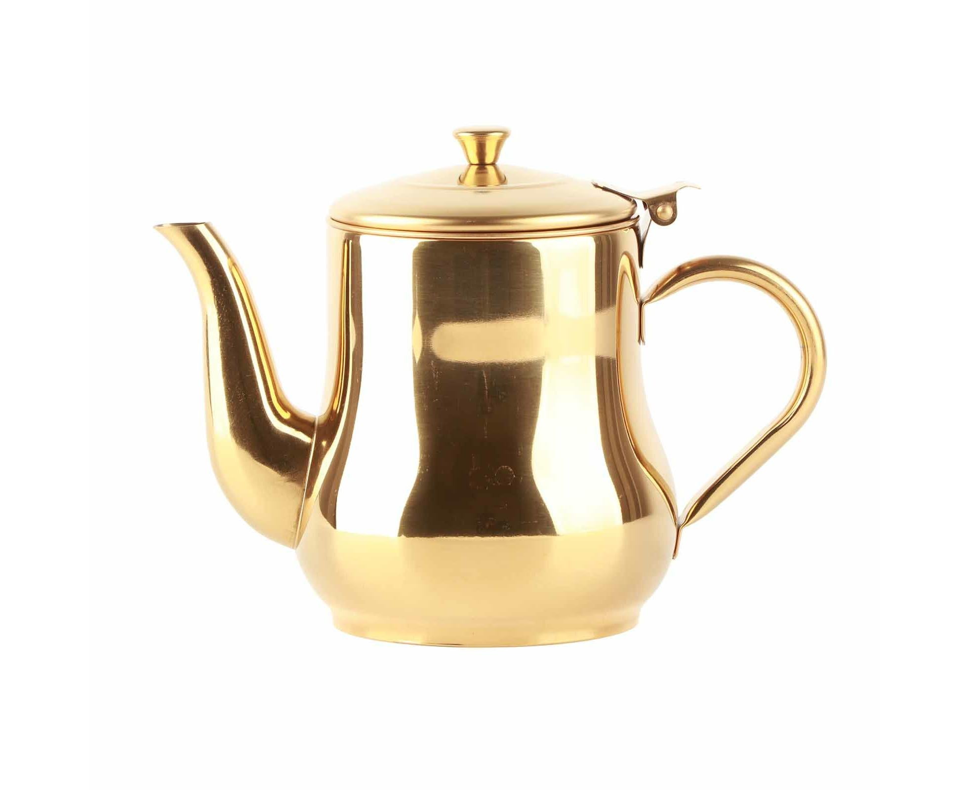 Stainless Steel Tea Pot with Filter, Rust-Proof, Durable Oil Strainer Pot for Hotels & Homes, 500ml, Gold - Image 7
