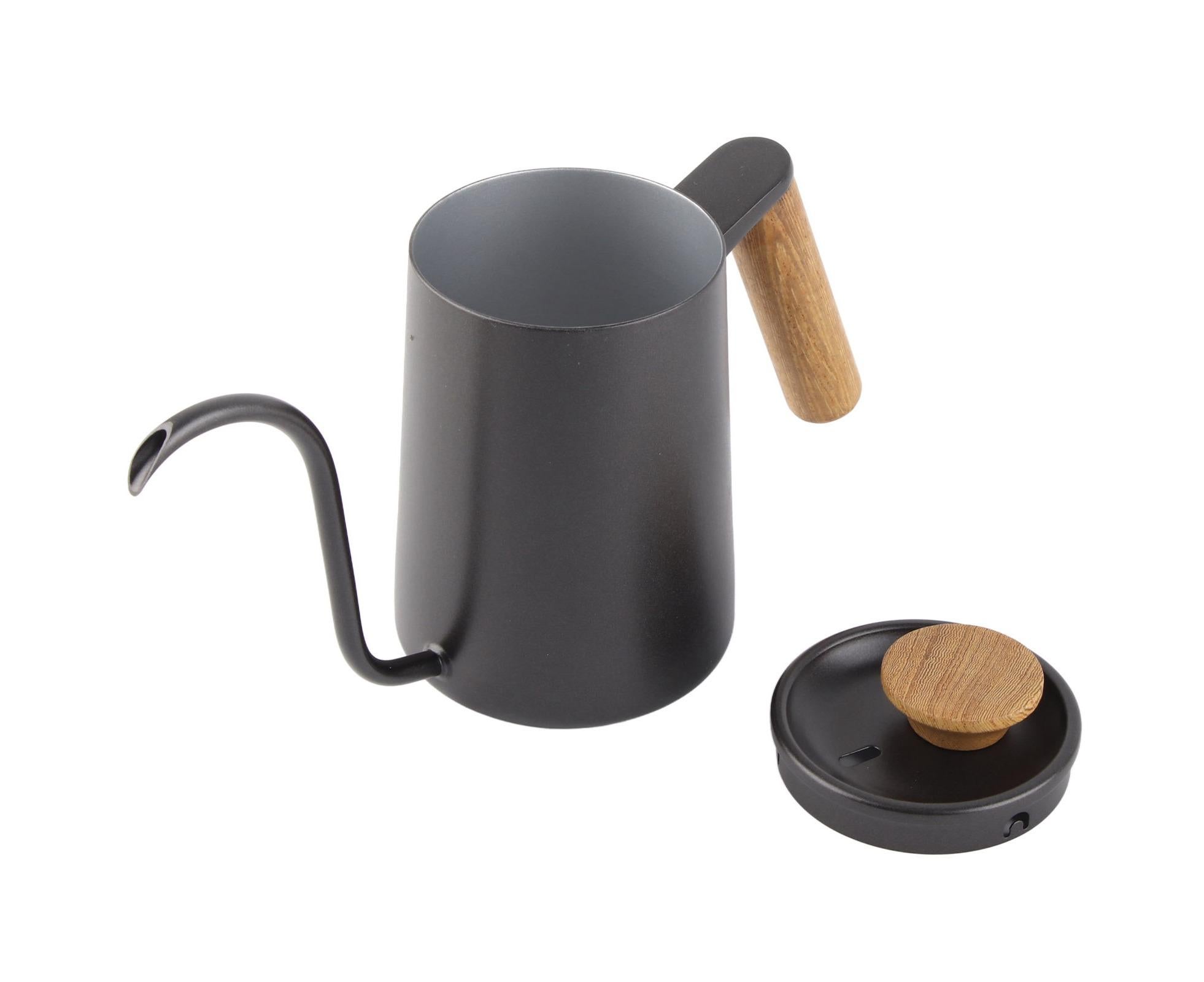 600ml Stainless Steel Drip Coffee Pot, Long Gooseneck Spout Kettle, Black - Image 4