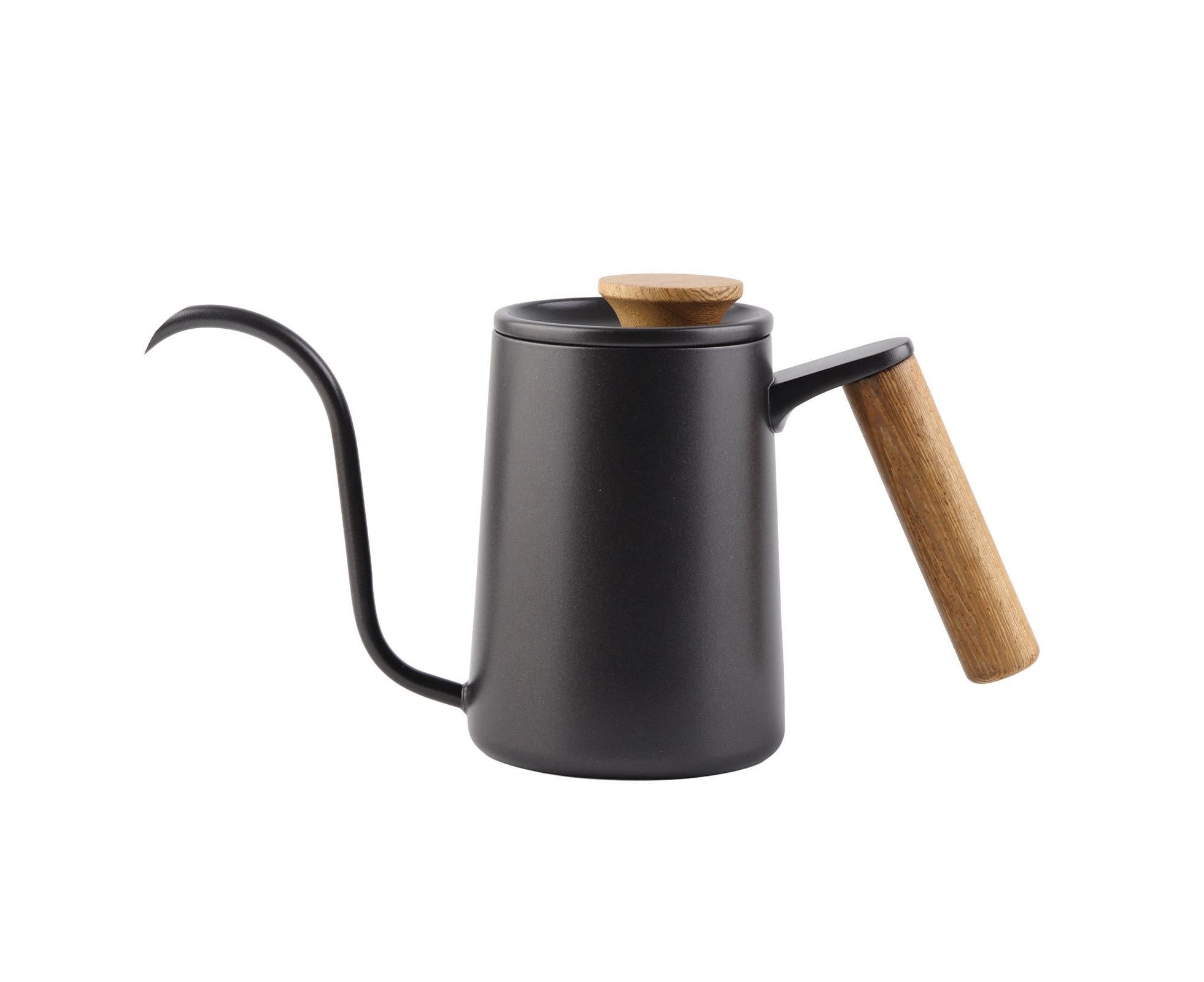 600ml Stainless Steel Drip Coffee Pot, Long Gooseneck Spout Kettle, Black - Image 7