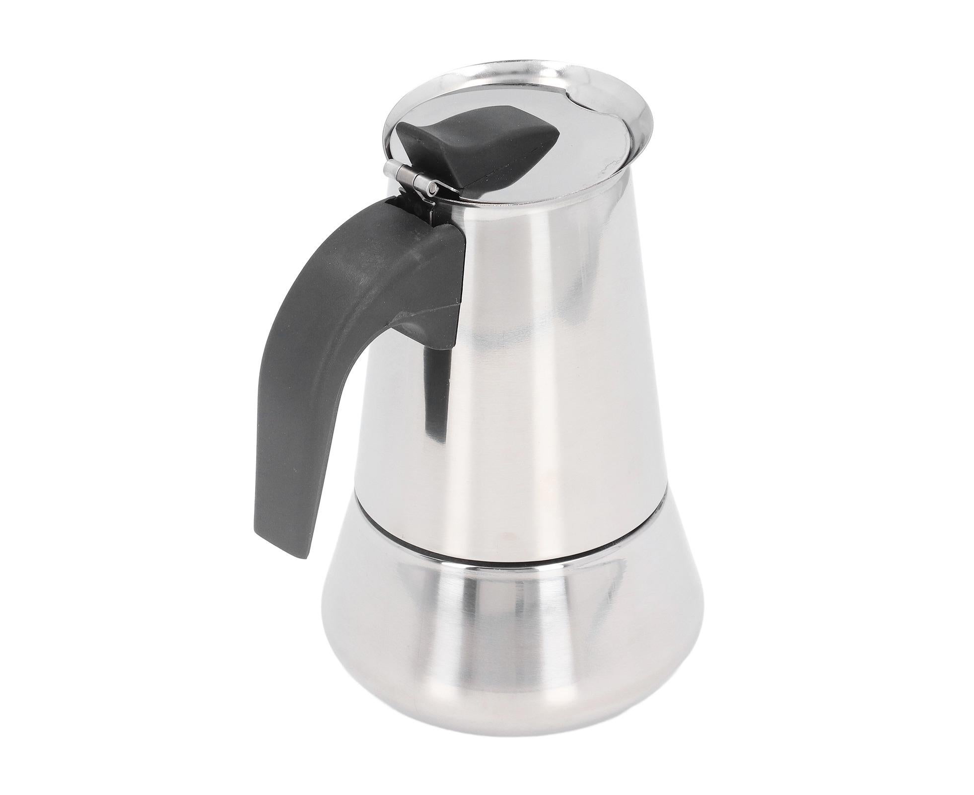 Stovetop Coffee Maker, Large Capacity Stainless Steel Moka Pot, 4 Cups, 400ml - Image 1