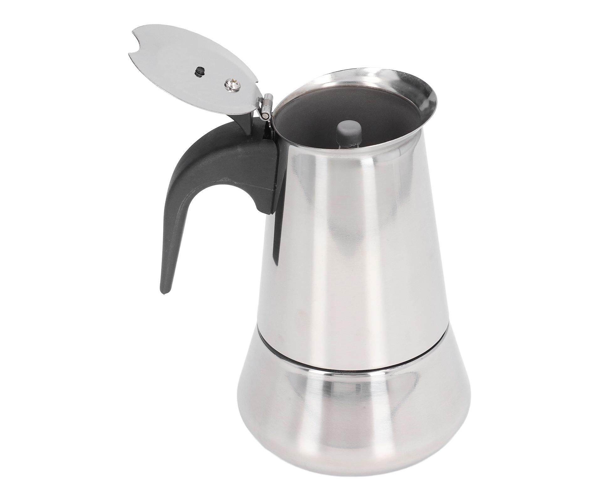 Stovetop Coffee Maker, Large Capacity Stainless Steel Moka Pot, 4 Cups, 400ml - Image 2