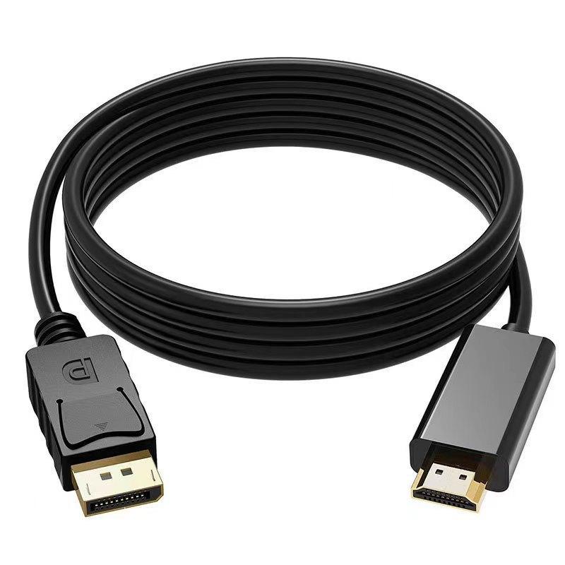 DisplayPort to HDMI Cable 1.8m - 4K UHD DP to HDMI Adapter Cable for Monitor, TV, Projector (Black) - Image 1