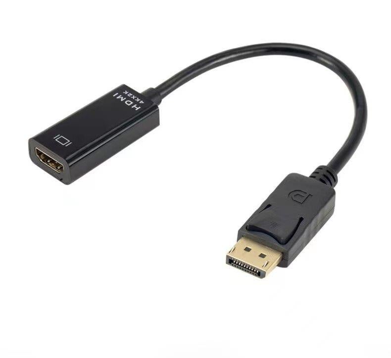 DisplayPort to HDMI Short Cable - Compact 4K DP to HDMI Adapter Cable for Monitor, TV, Projector (Black) - Image 1