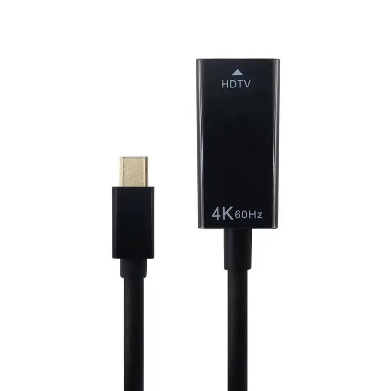 Mini DisplayPort to HDMI Short Cable - 4K mDP to HDMI Adapter for MacBook, Surface, TV, Monitor, Projector (Black) - Image 1