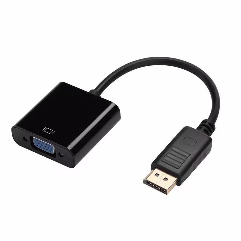 DisplayPort to VGA Adapter - Heavy-Duty DP to VGA Converter for Monitor, Projector, PC, Laptop (Black) - Image 1