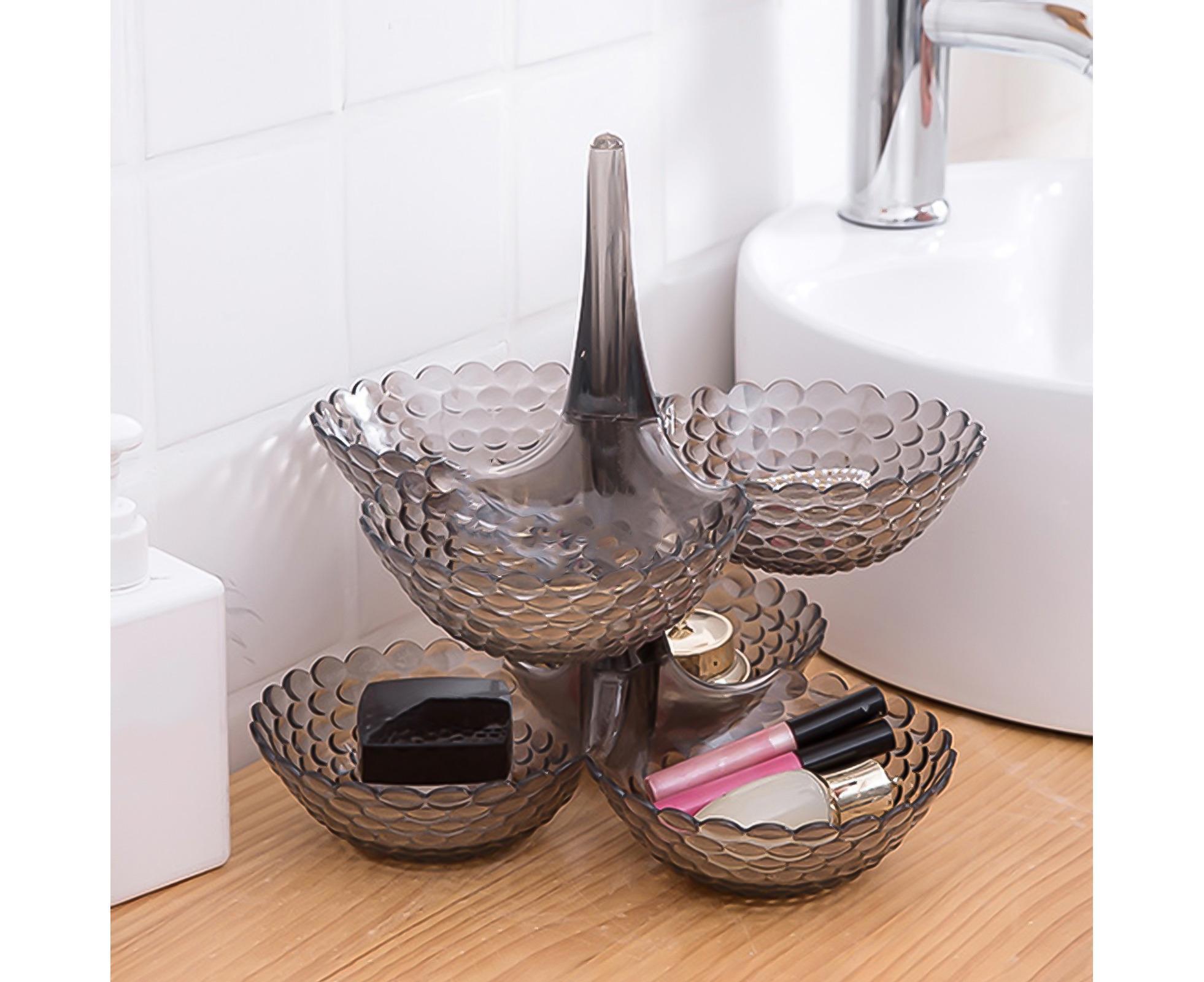 Practical Stable Dessert Plate Multi-use Exquisite Plastic Structure Cake Plate for Home-Black - Image 4
