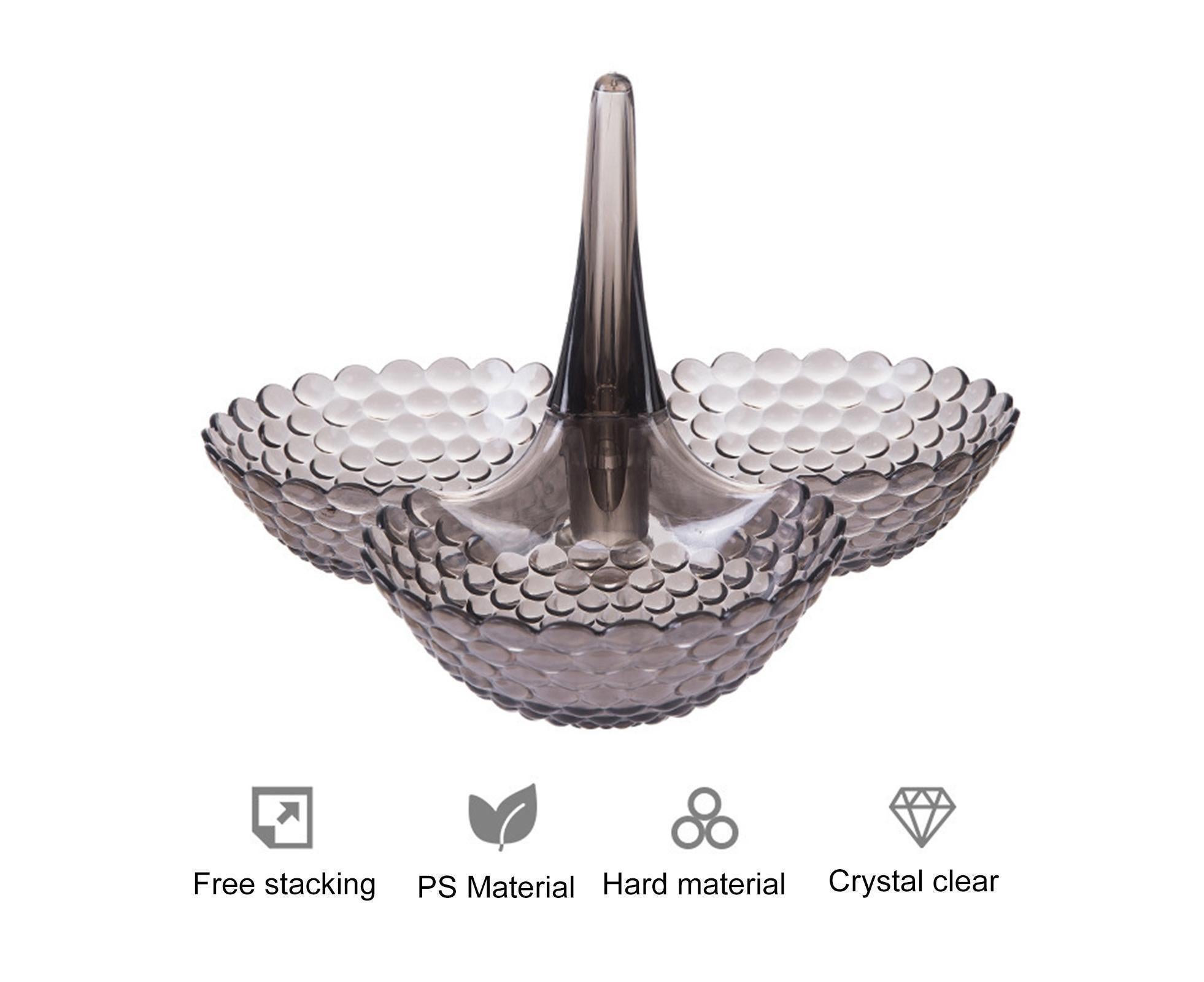 Practical Stable Dessert Plate Multi-use Exquisite Plastic Structure Cake Plate for Home-Black - Image 5